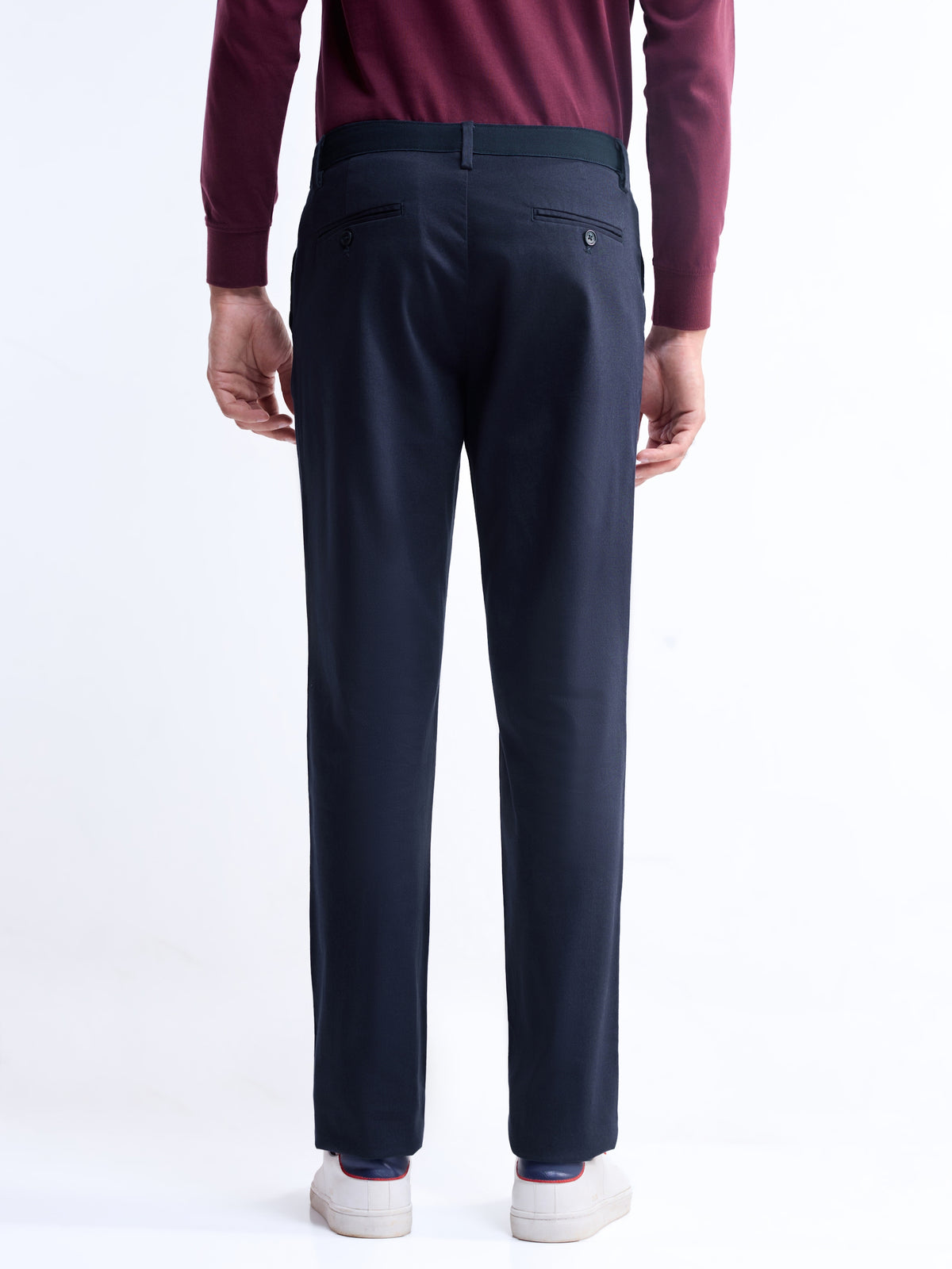Regular Fit Cotton Stretch Trouser - Dark Navy t4option_2