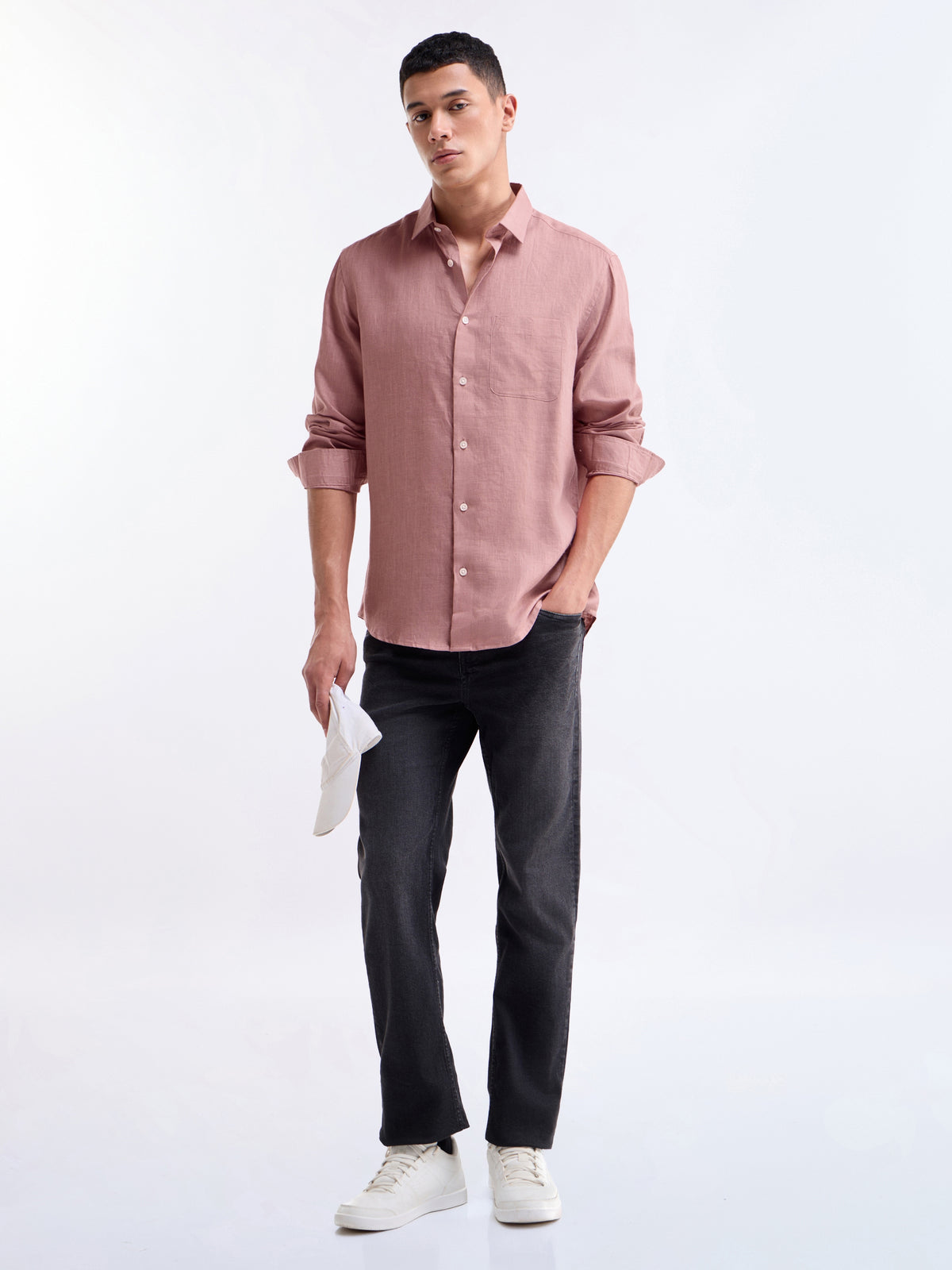 Solid Regular Fit Shirt - Pale Pink t4option_7