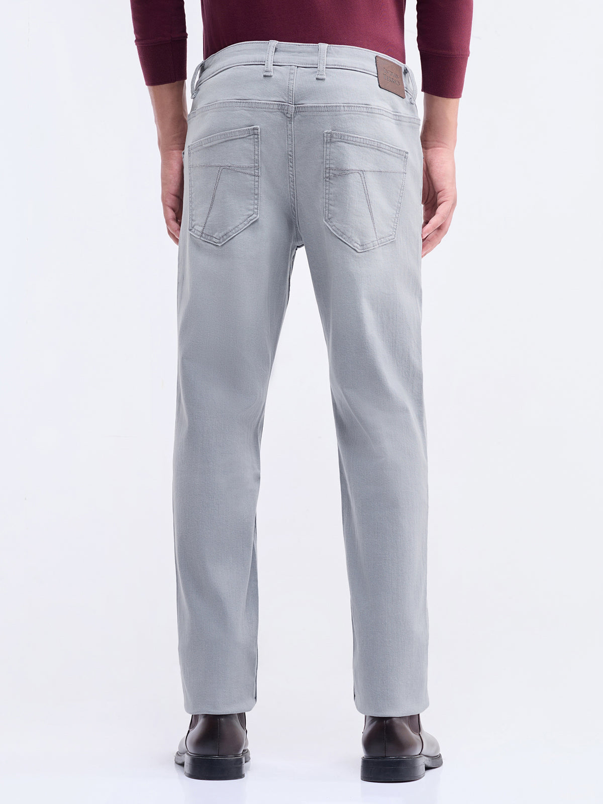 Slim Fit Stretchable Jeans - Light Grey t4option_0