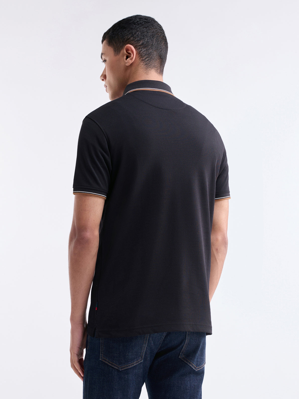 Solid Half Sleeve Regular Fit Polo T-Shirt - Black t4option_0