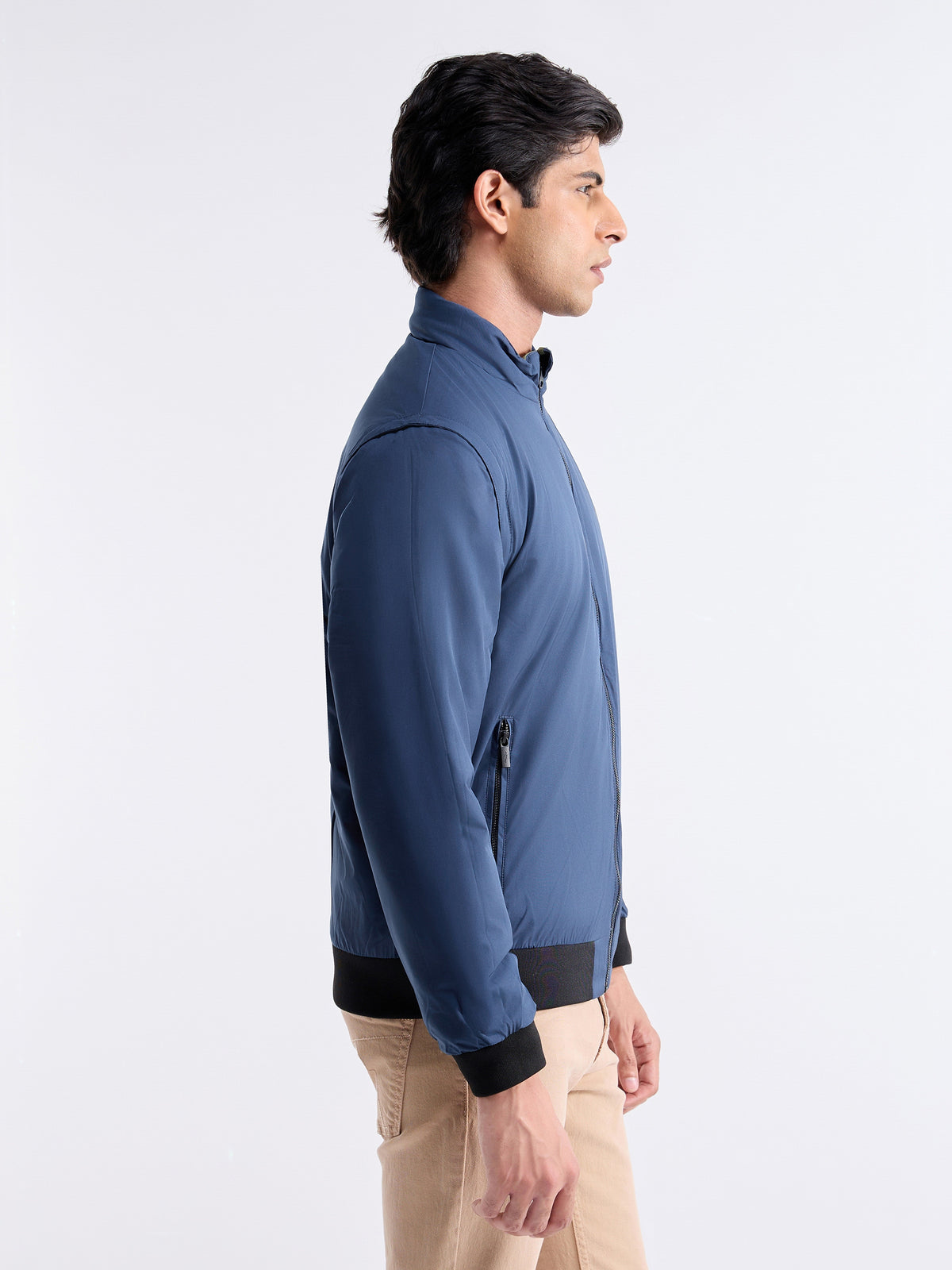 Solid Full Sleeve Bomber Jacket - Sap t4option_0