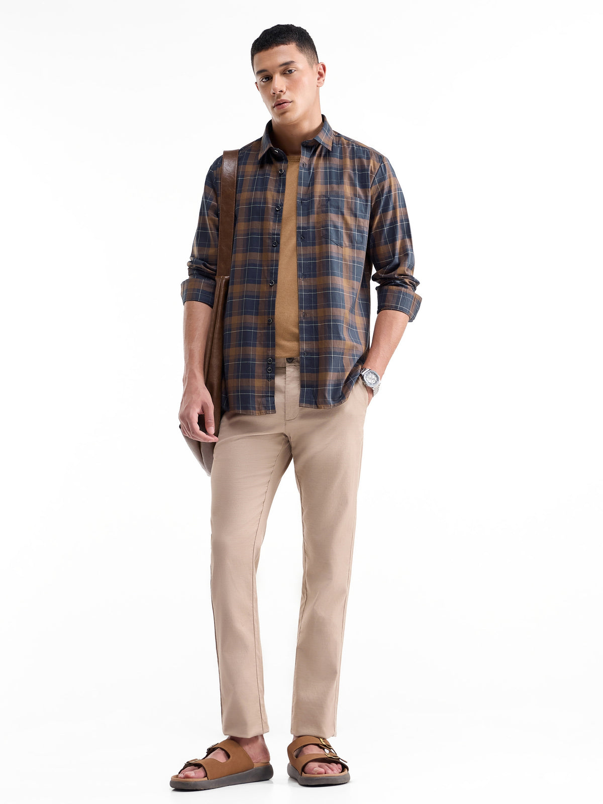 Solid Full Sleeve Jumper Sweater - Chocolate t4option_0