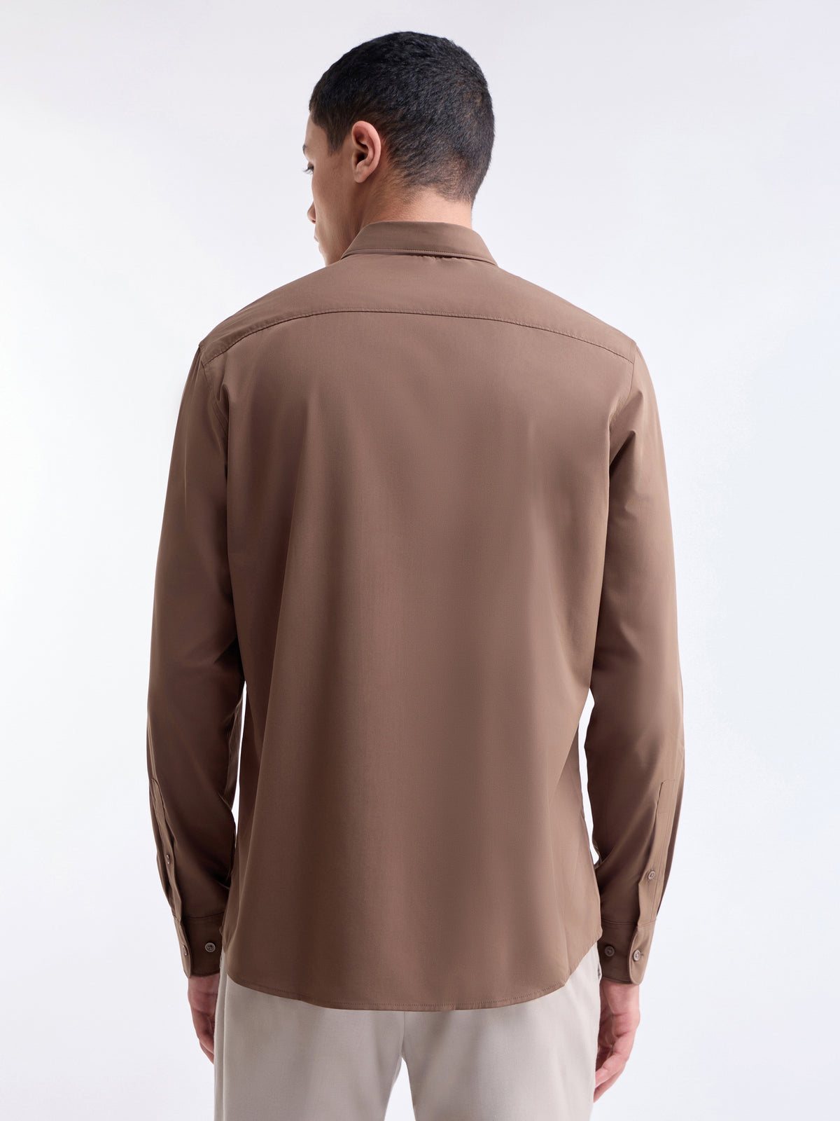 Solid Full Sleeve Shirt - Choco t4option_0