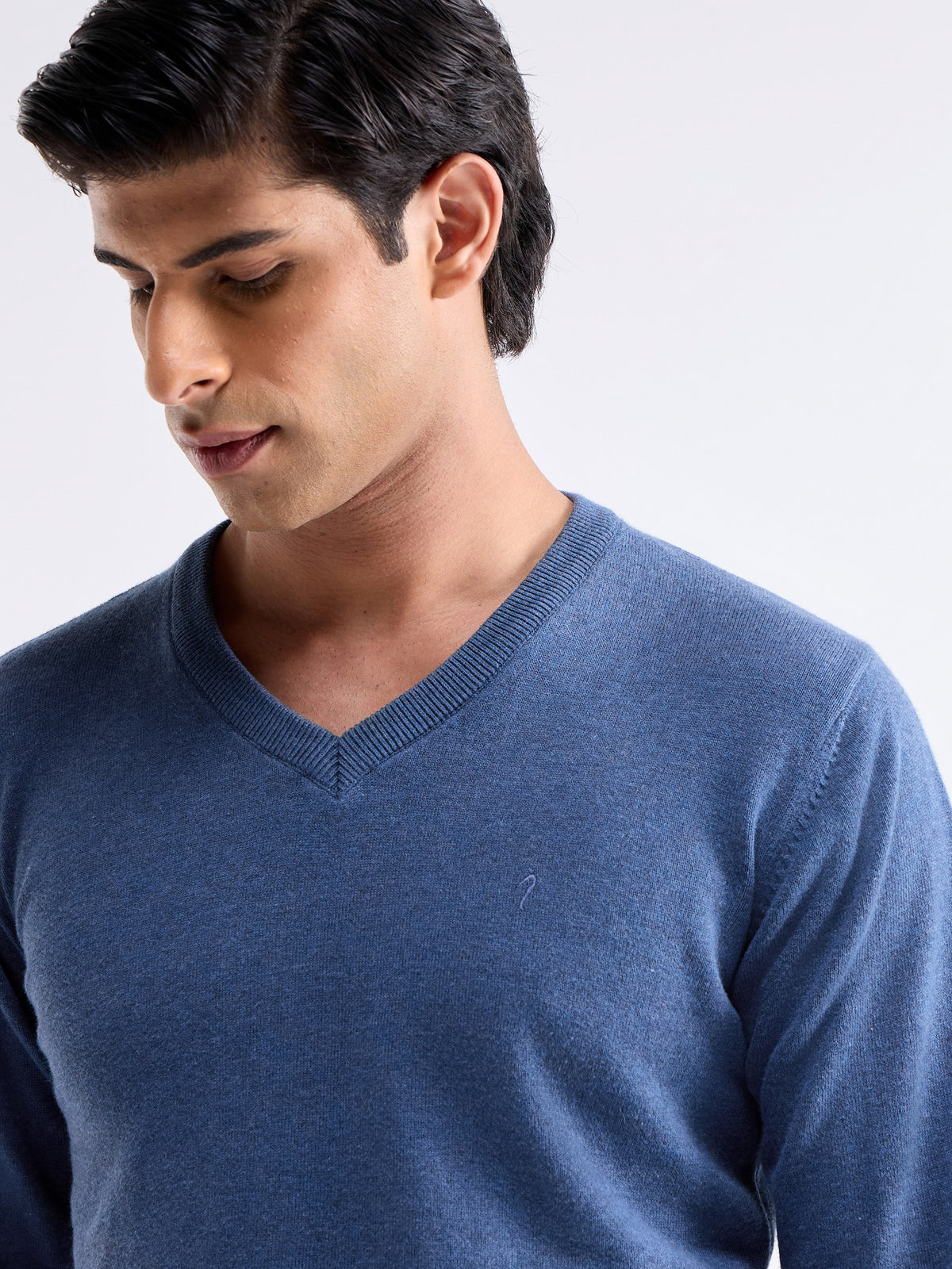 Solid Full Sleeve Jumper Sweater - Light Blue t4option_0