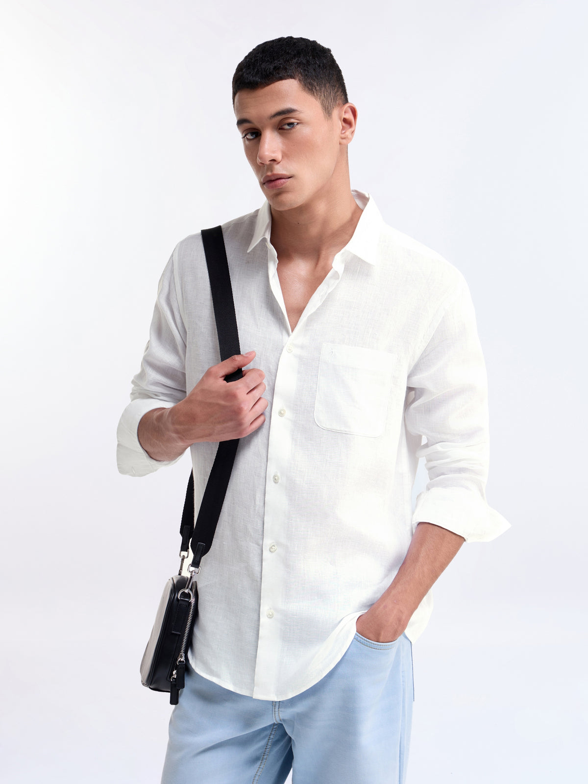 Solid Regular Fit Shirt - White t4option_12