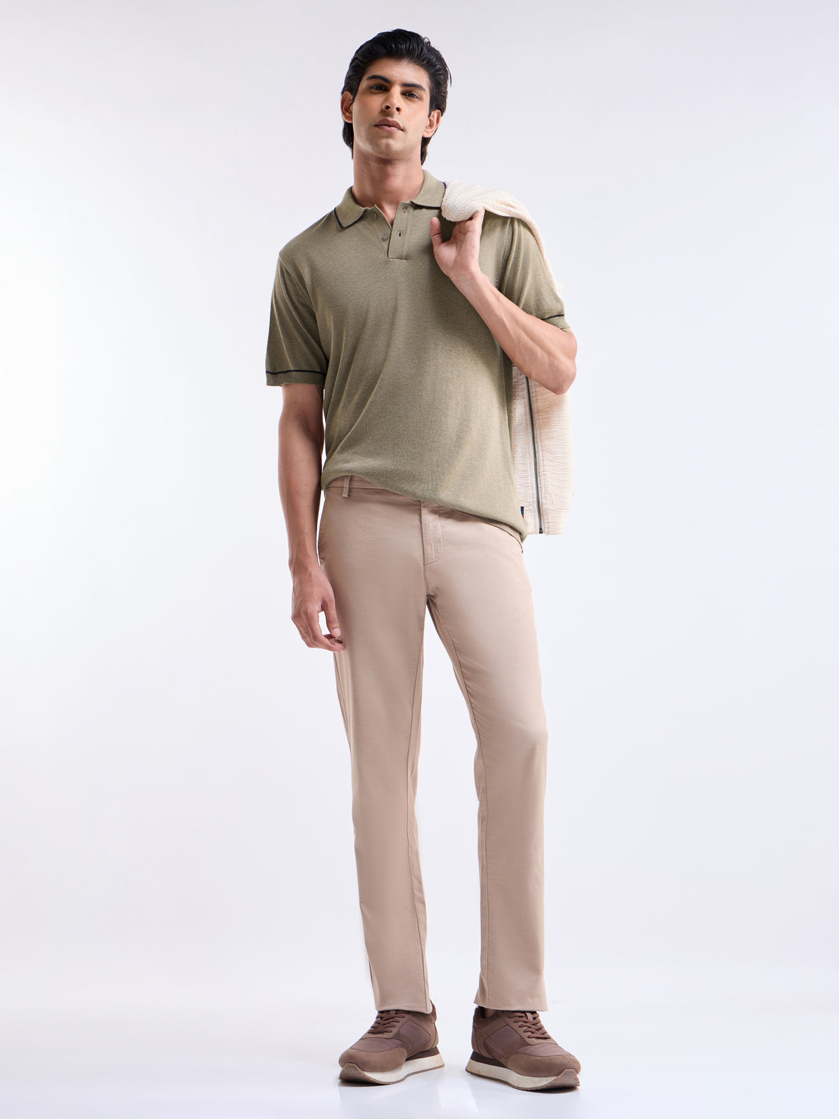 Solid Half Sleeve Regular Fit T-Shirt - Olive t4option_1
