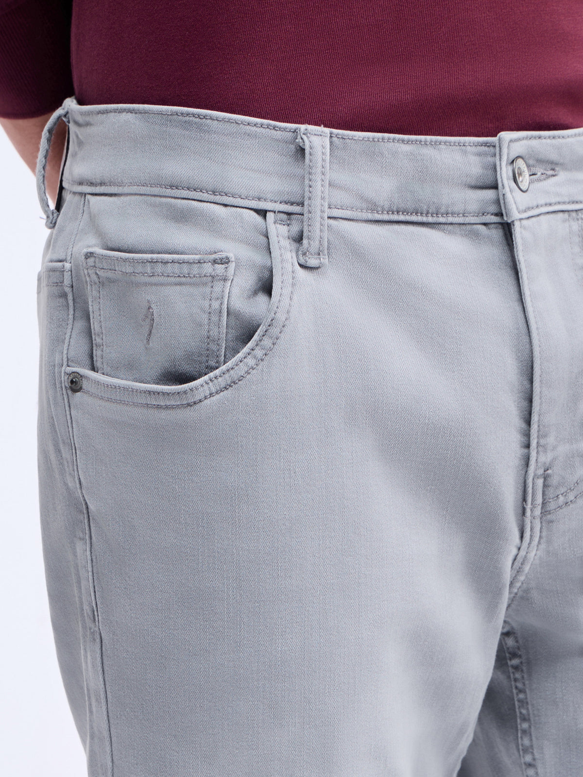 Slim Fit Stretchable Jeans - Light Grey t4option_0