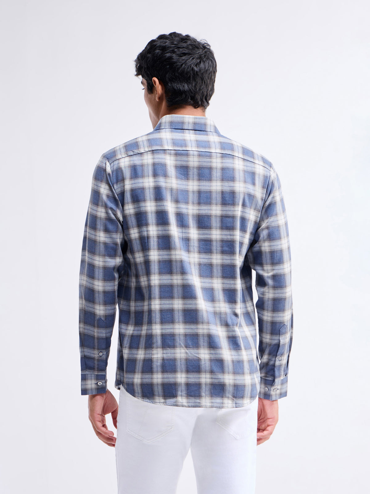 Check Full Sleeve Cotton Shirt - Dk Grey M. t4option_0