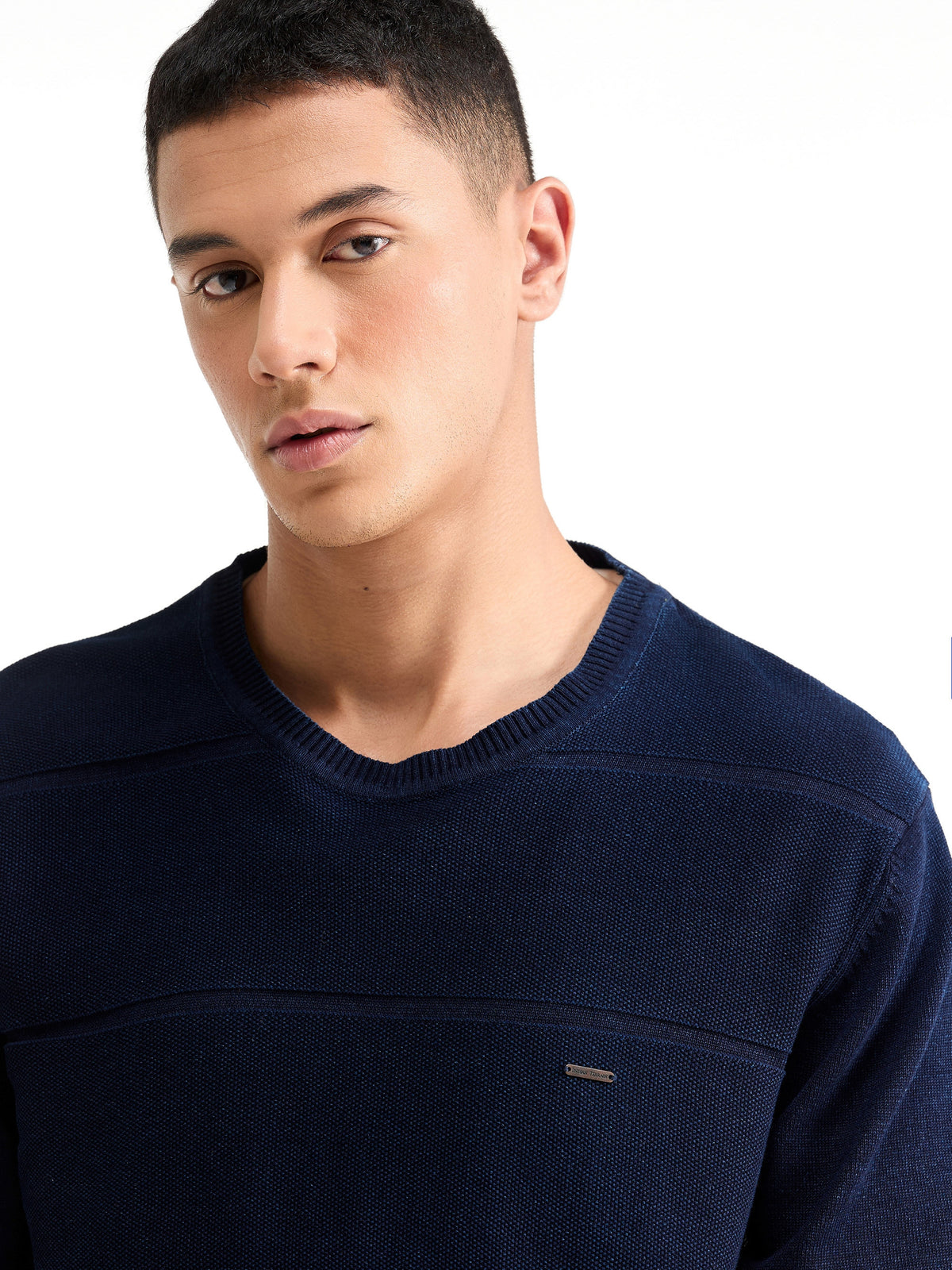 Striped Full Sleeve Jumper Sweater - Dk Indigo t4option_0