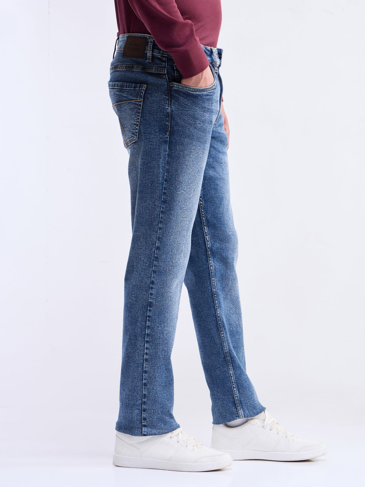 Slim Fit Stretchable Jeans - Med Wash t4option_0