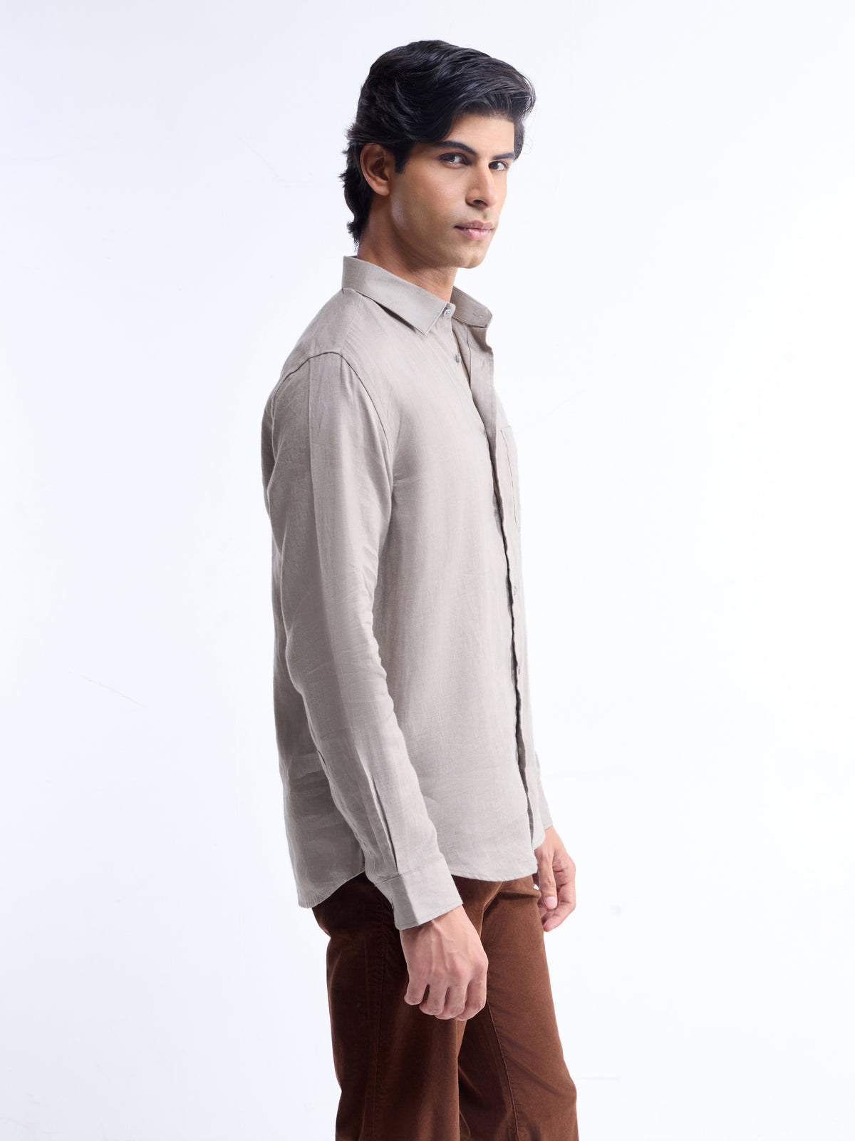 Solid Regular Fit Shirt - Grey t4option_4
