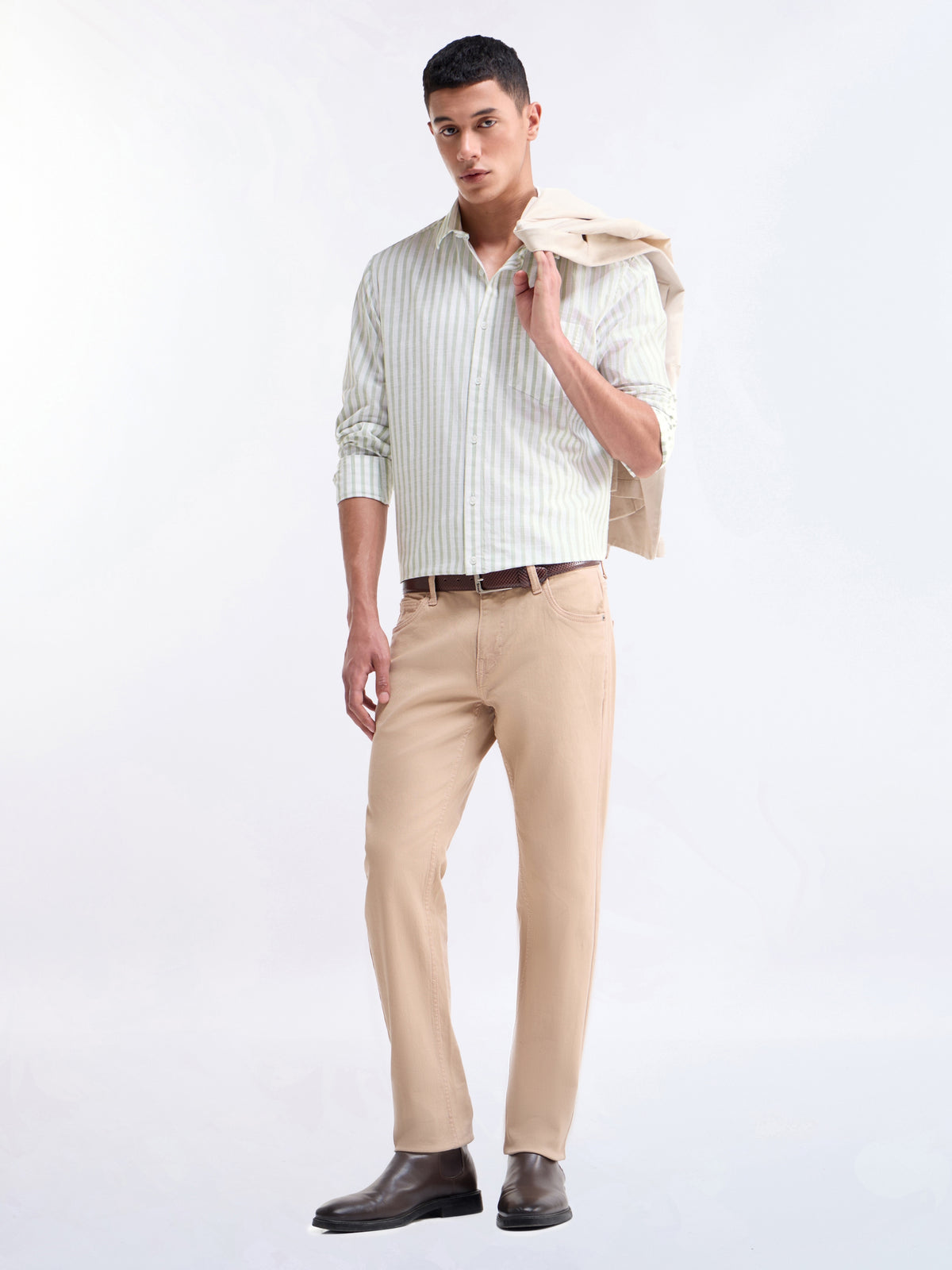 Striped Full Sleeve Cotton Shirt - Sap t4option_0