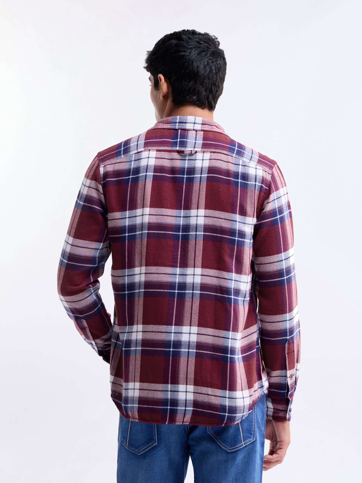 Check Full Sleeve Cotton Shirt - Red t4option_0