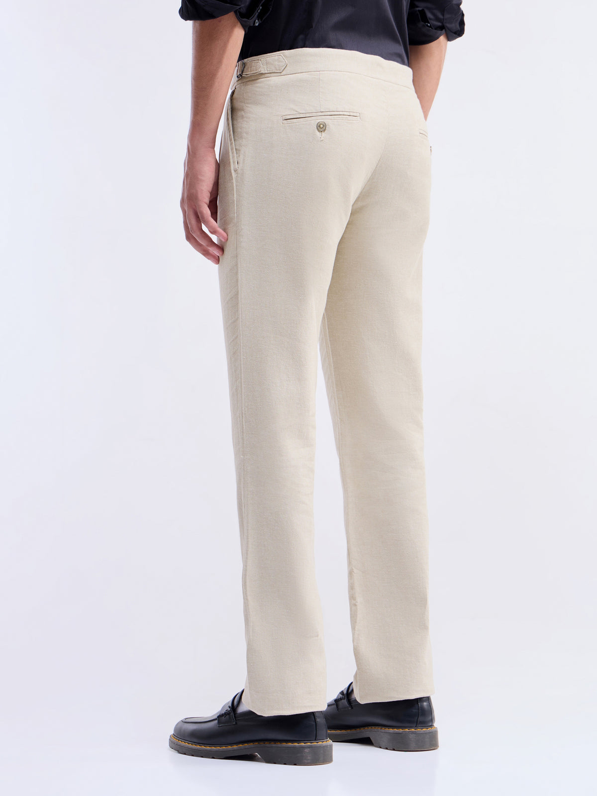 Regular Fit Cotton Linen Trouser - Natural t4option_2
