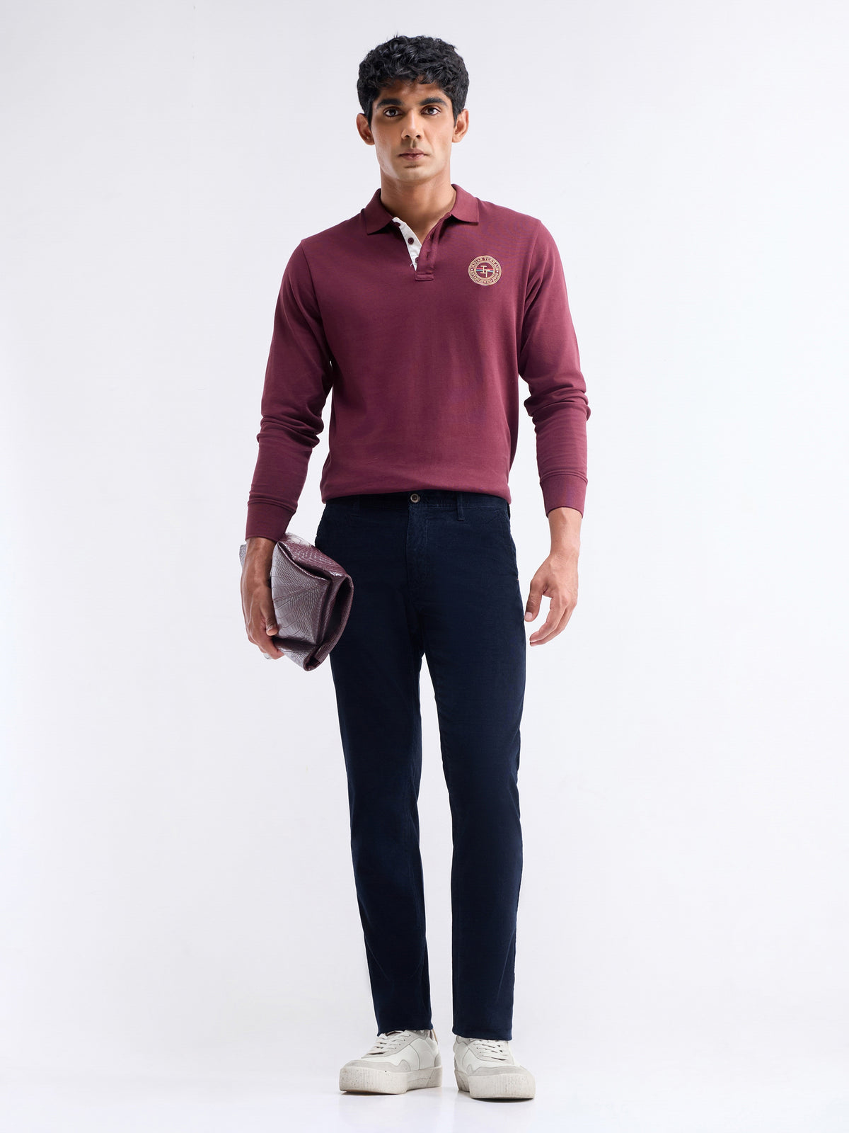 Slim Fit Cotton Stretch Trouser - Navy t4option_2