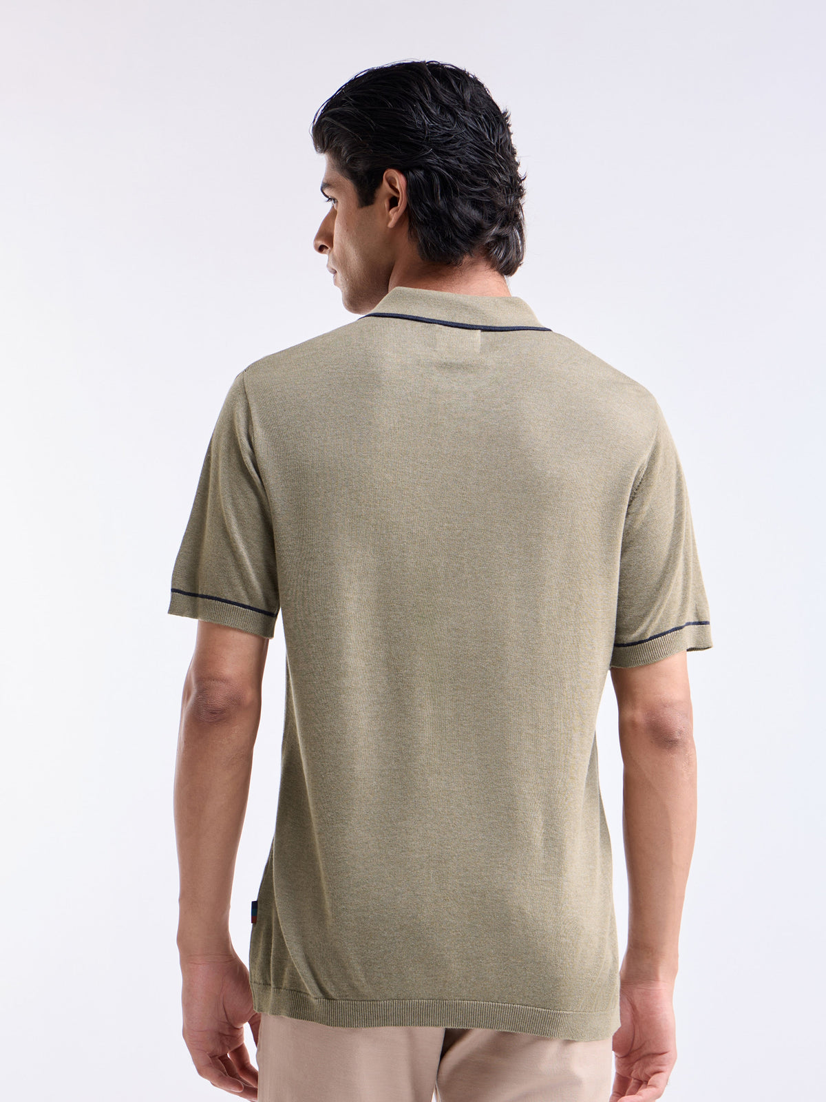 Solid Half Sleeve Regular Fit T-Shirt - Olive t4option_1