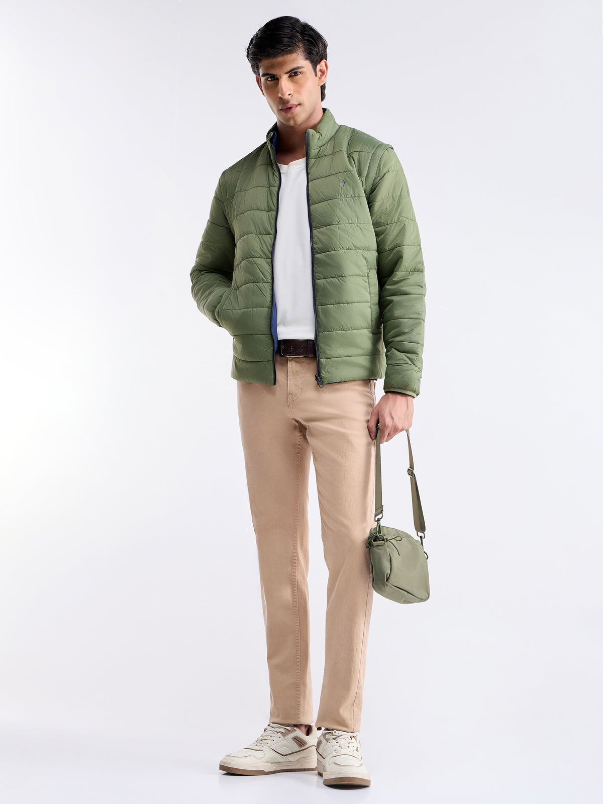 Solid Full Sleeve Bomber Jacket - Sap t4option_0