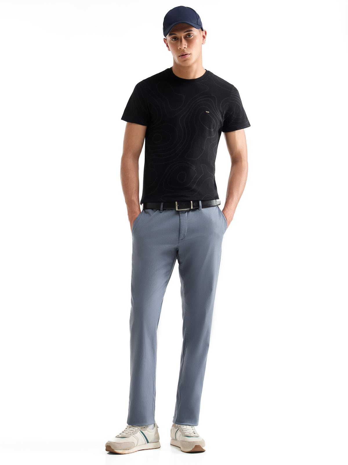 Slim Fit Cotton Stretch Trouser - Pdr Blue t4option_11