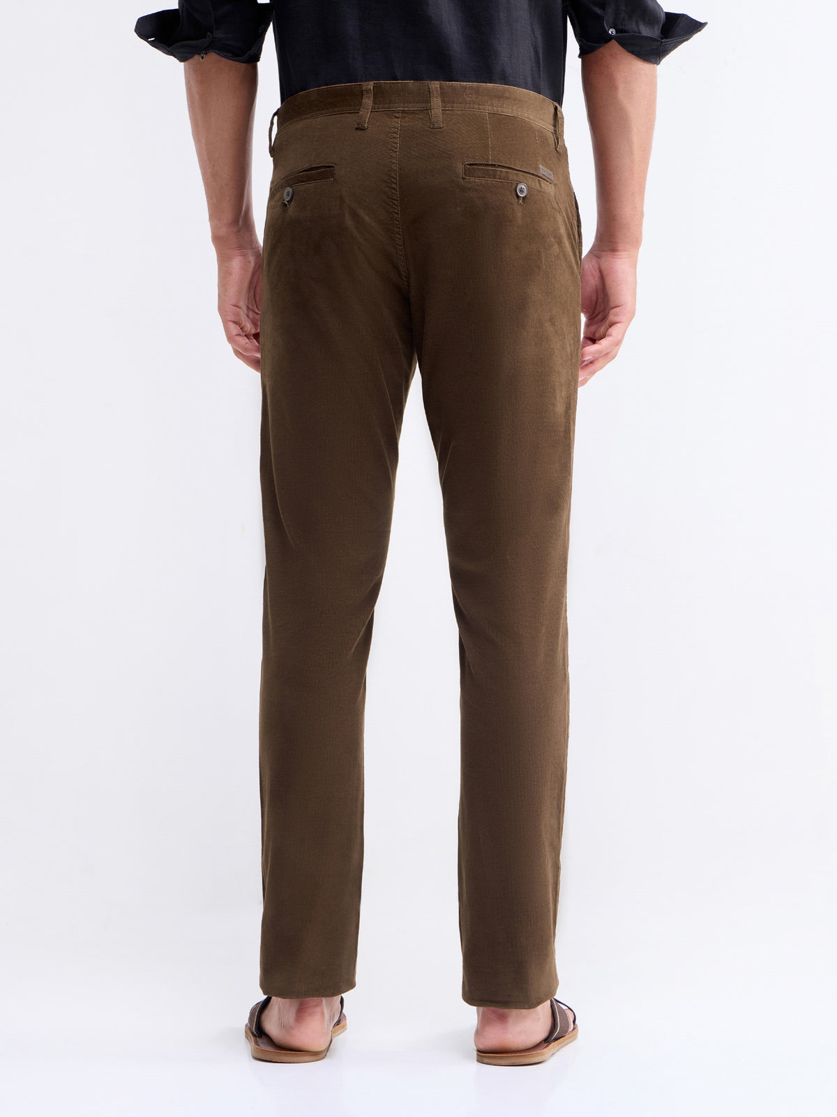 Slim Fit Cotton Stretch Trouser - Brown t4option_4