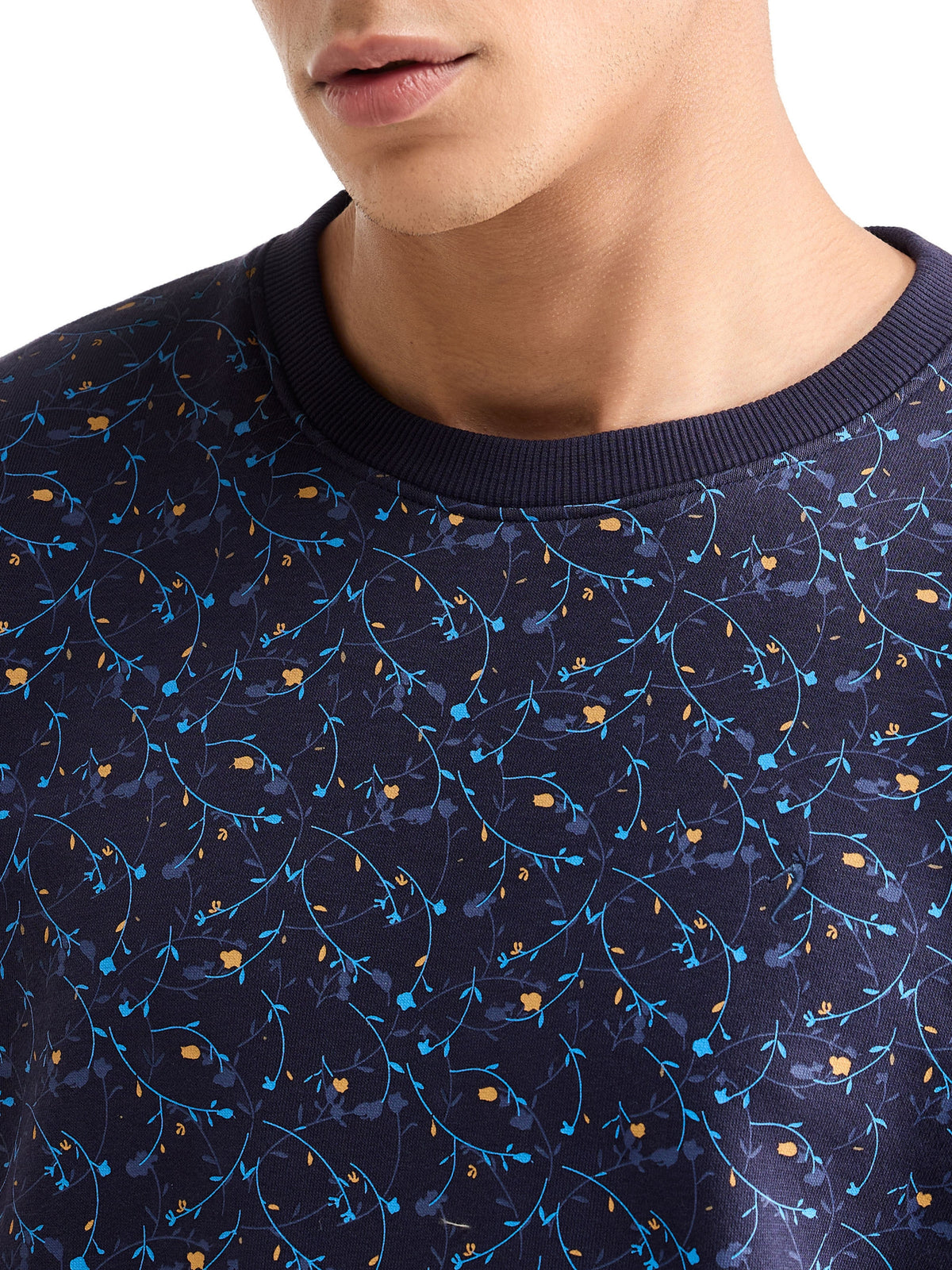 Printed Crew Neck Sweatshirt - Night Sky t4option_0