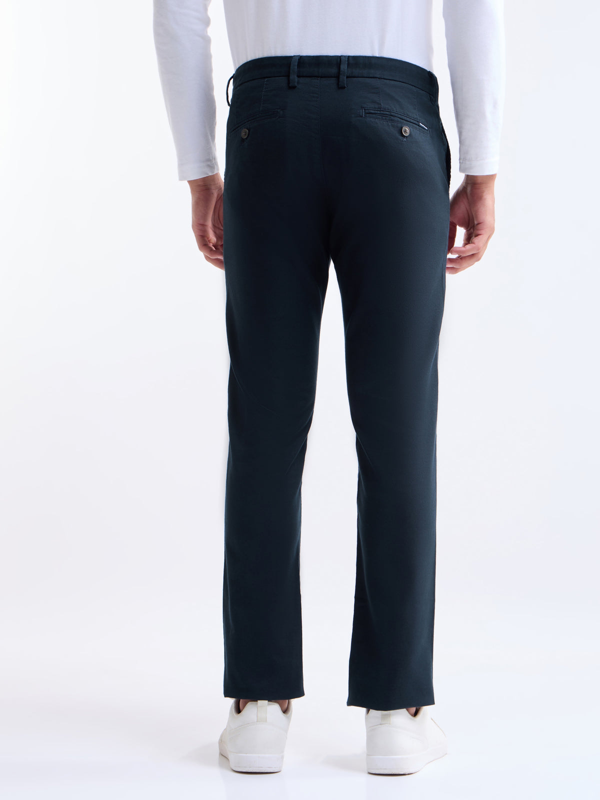 Slim Fit Cotton Stretch Trouser - Navy t4option_2