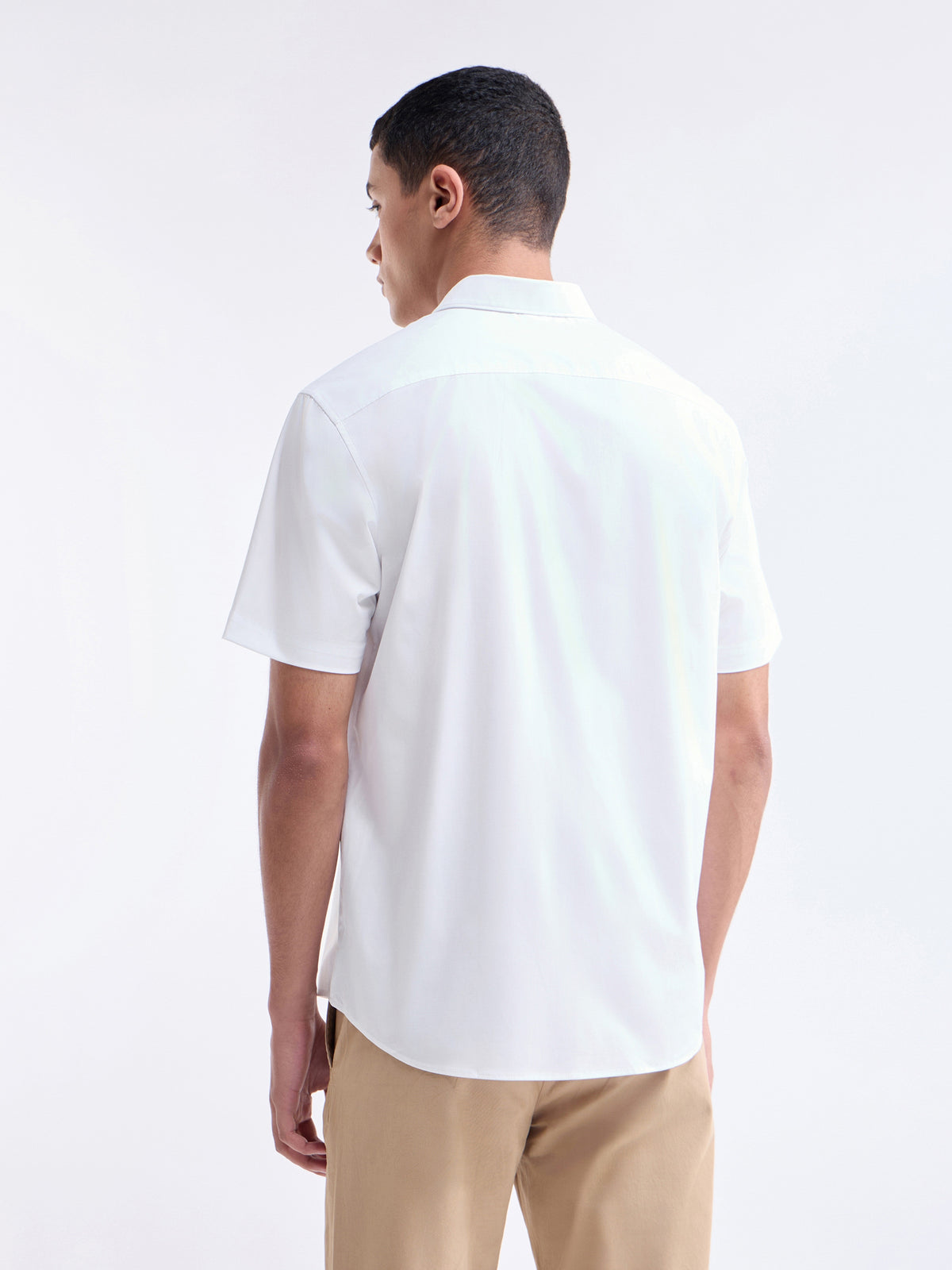Solid Half Sleeve Shirt - White t4option_0