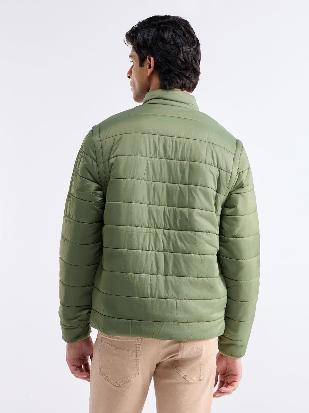 Solid Full Sleeve Bomber Jacket - Sap t4option_0