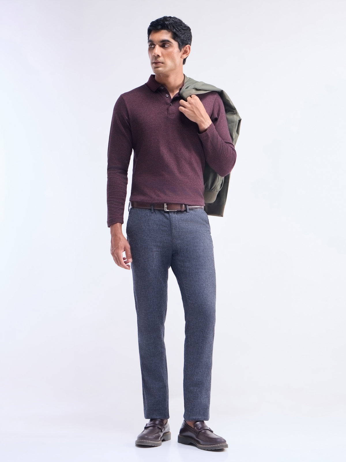 Slim Fit Cotton Linen Trouser - Dark Grey t4option_1