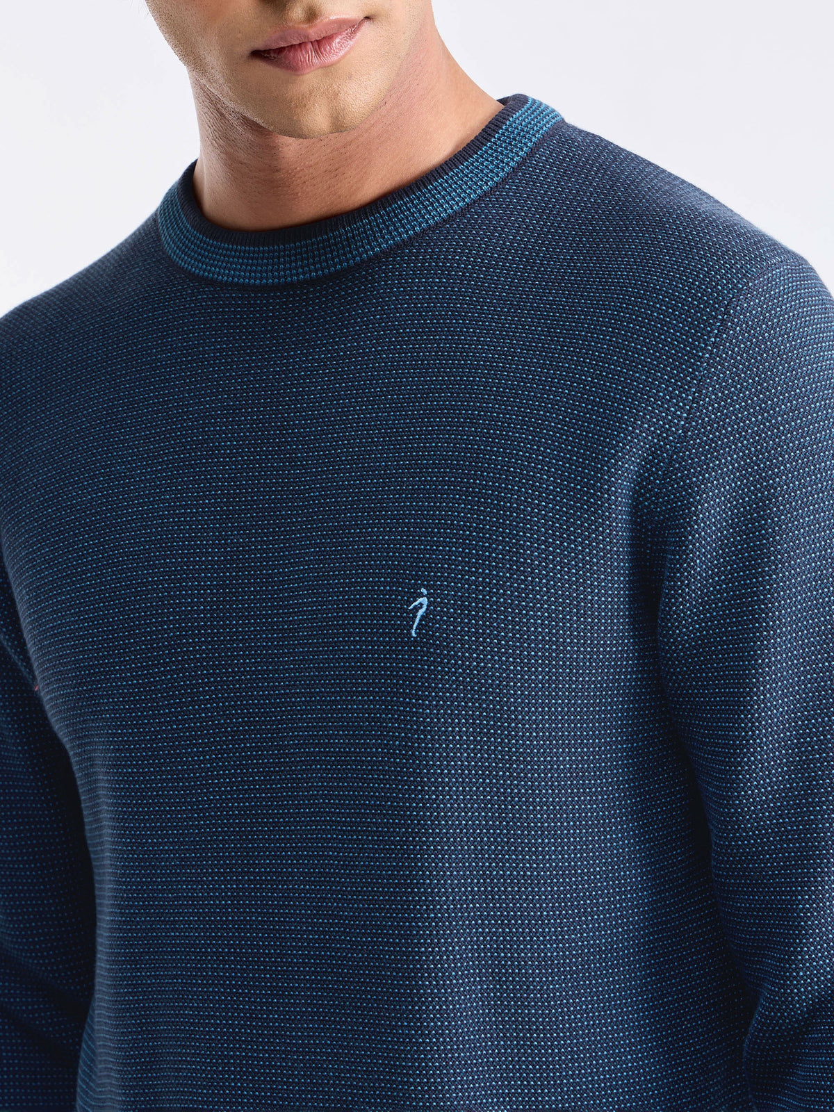 Solid Full Sleeve Jumper Sweater - Night Sky t4option_1
