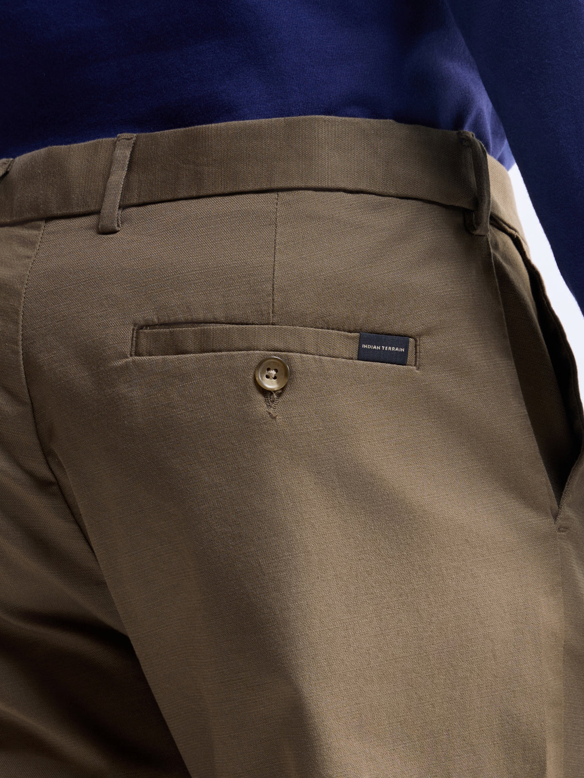 Regular Fit Cotton Tencel Spandex Trouser - Tan t4option_0