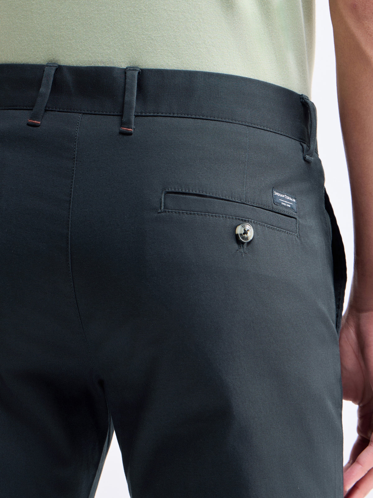 Slim Fit Cotton Stretch Trouser - Pine t4option_3