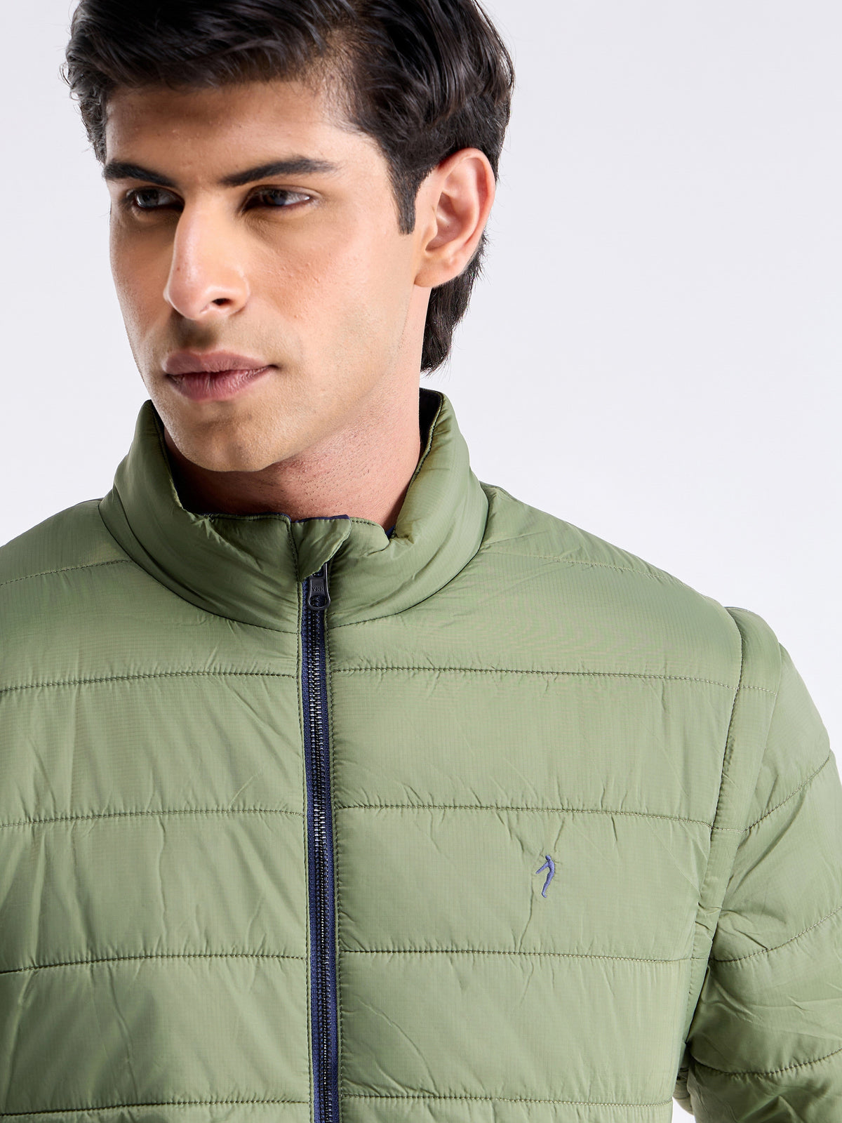 Solid Full Sleeve Bomber Jacket - Sap t4option_0