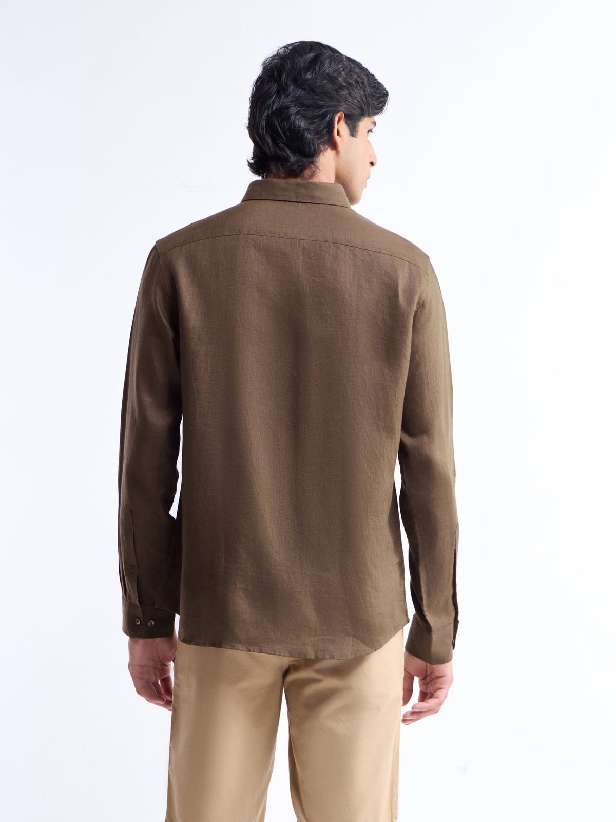 Solid Regular Fit Shirt - Choco t4option_2