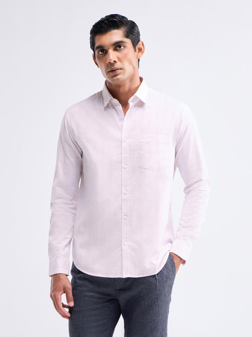Check Full Sleeve Cotton Shirt - Pink t4option_1