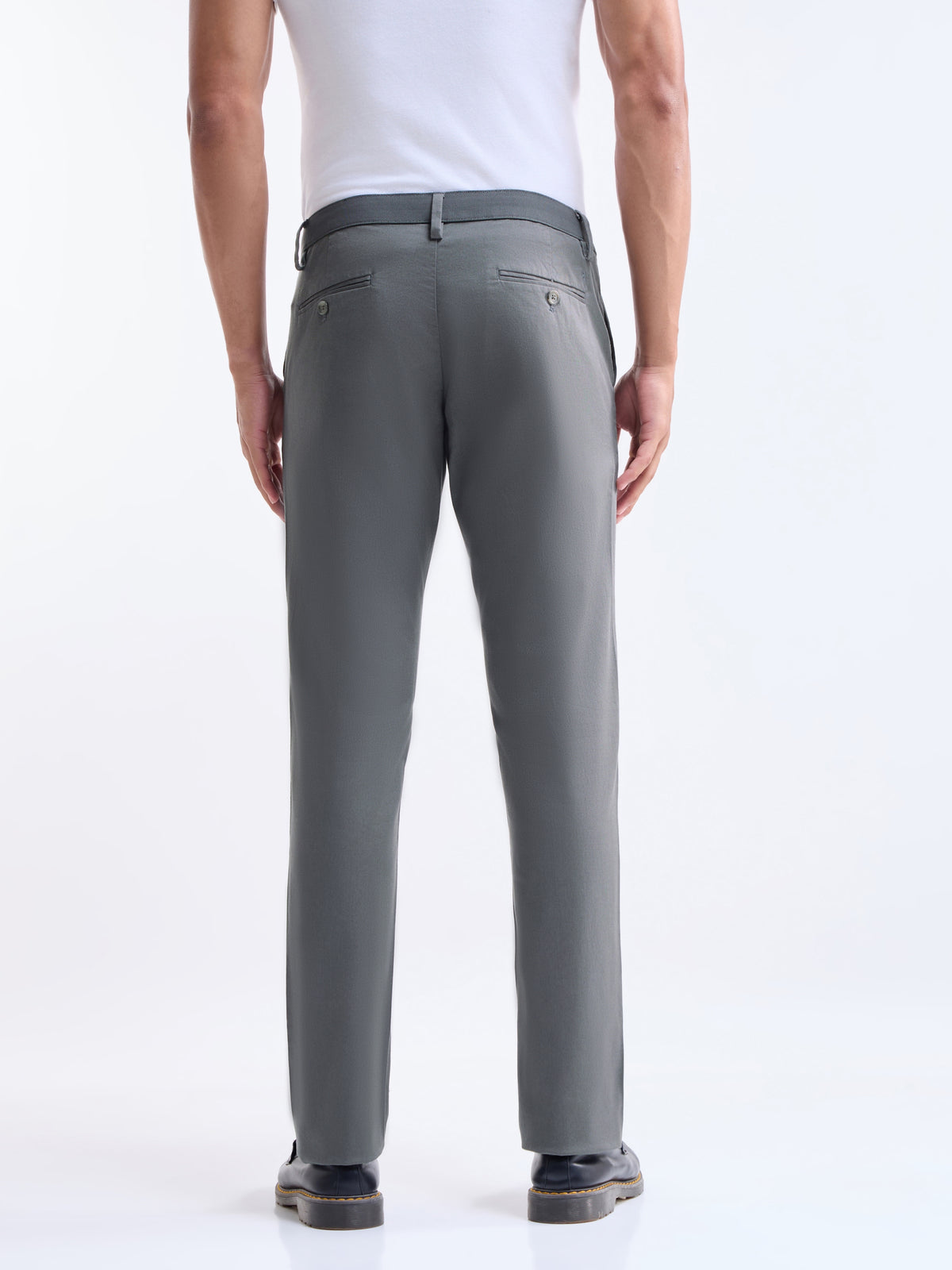 Slim Fit Cotton Stretch Trouser - Charcoal t4option_0