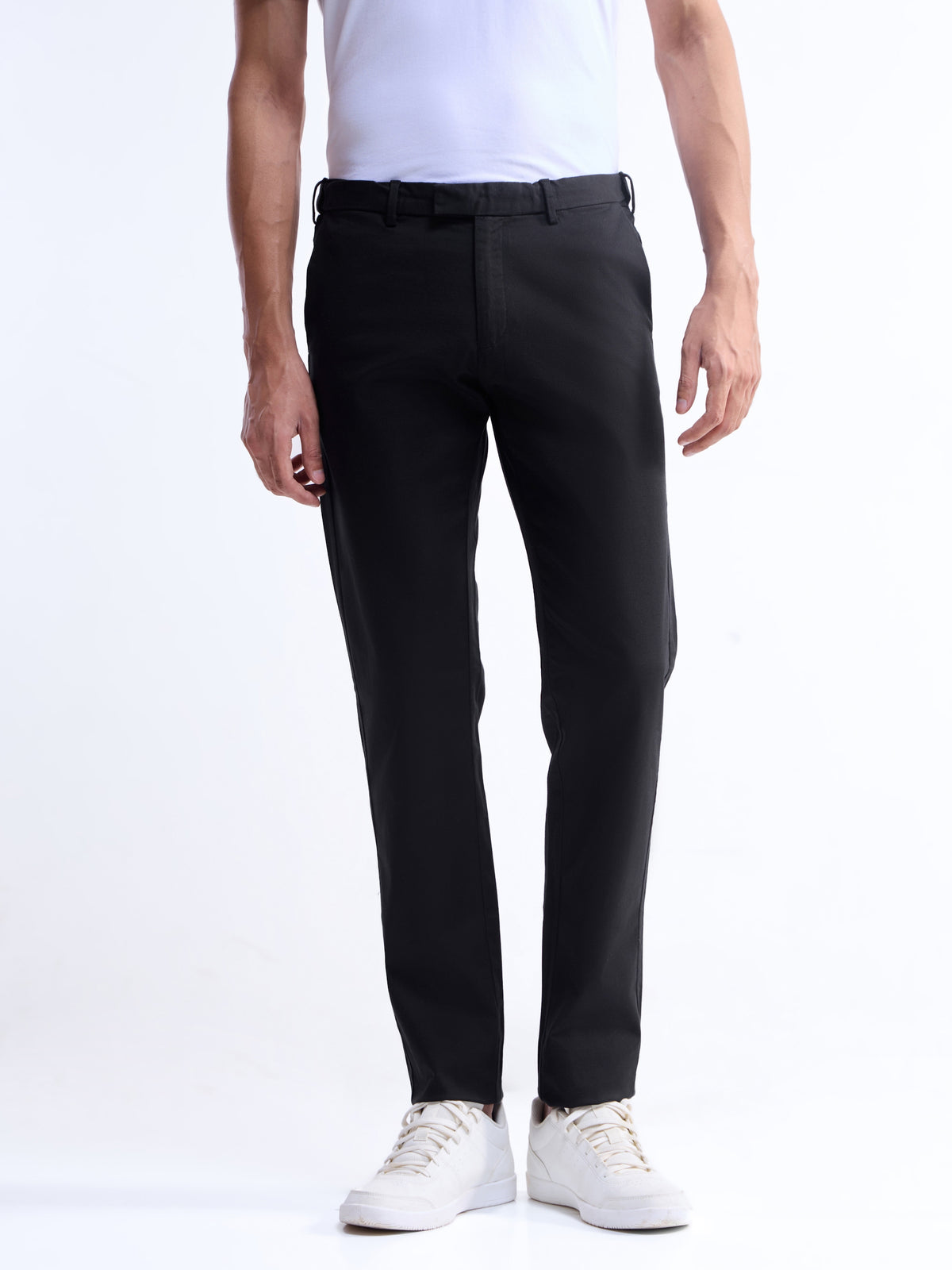 Slim Fit Cotton Tencel Spandex Trouser - Black t4option_0