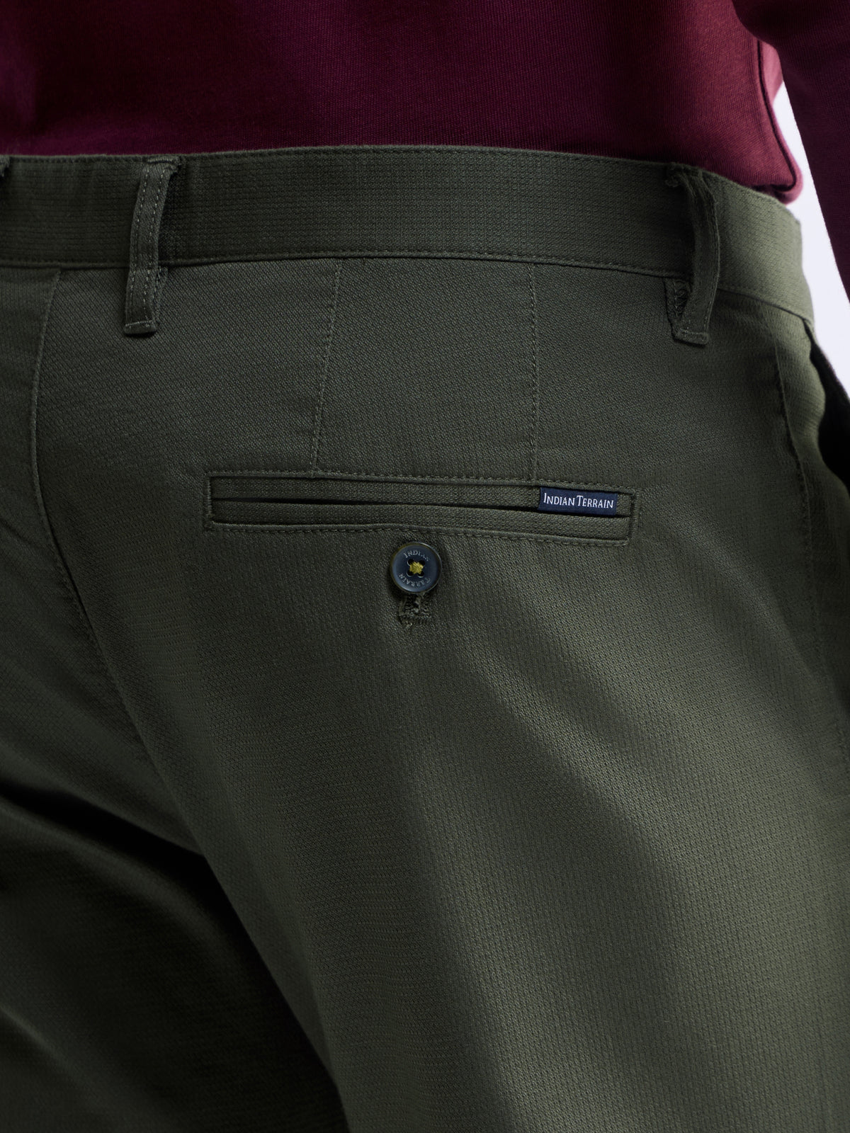 Slim Fit Cotton Stretch Trouser - Olive t4option_3