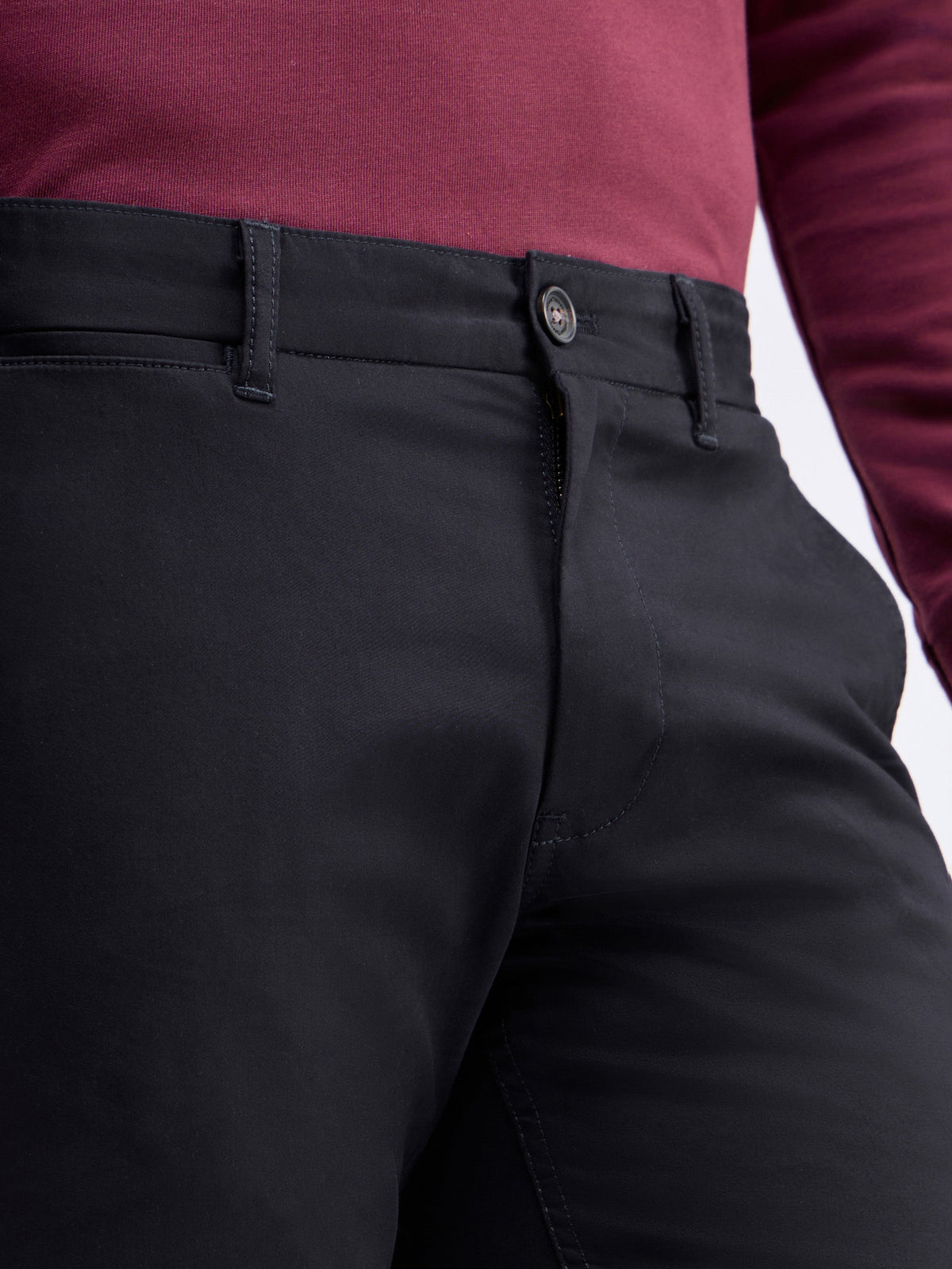 Brooklyn Fit Cotton Stretch Trouser - Black t4option_3