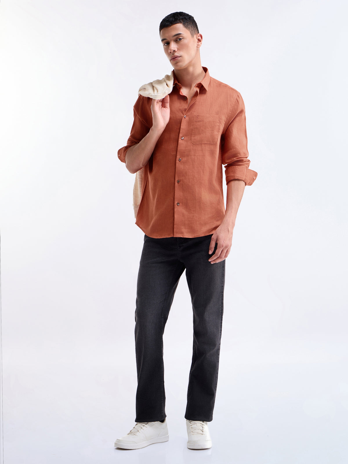 Solid Regular Fit Shirt - Rust t4option_9