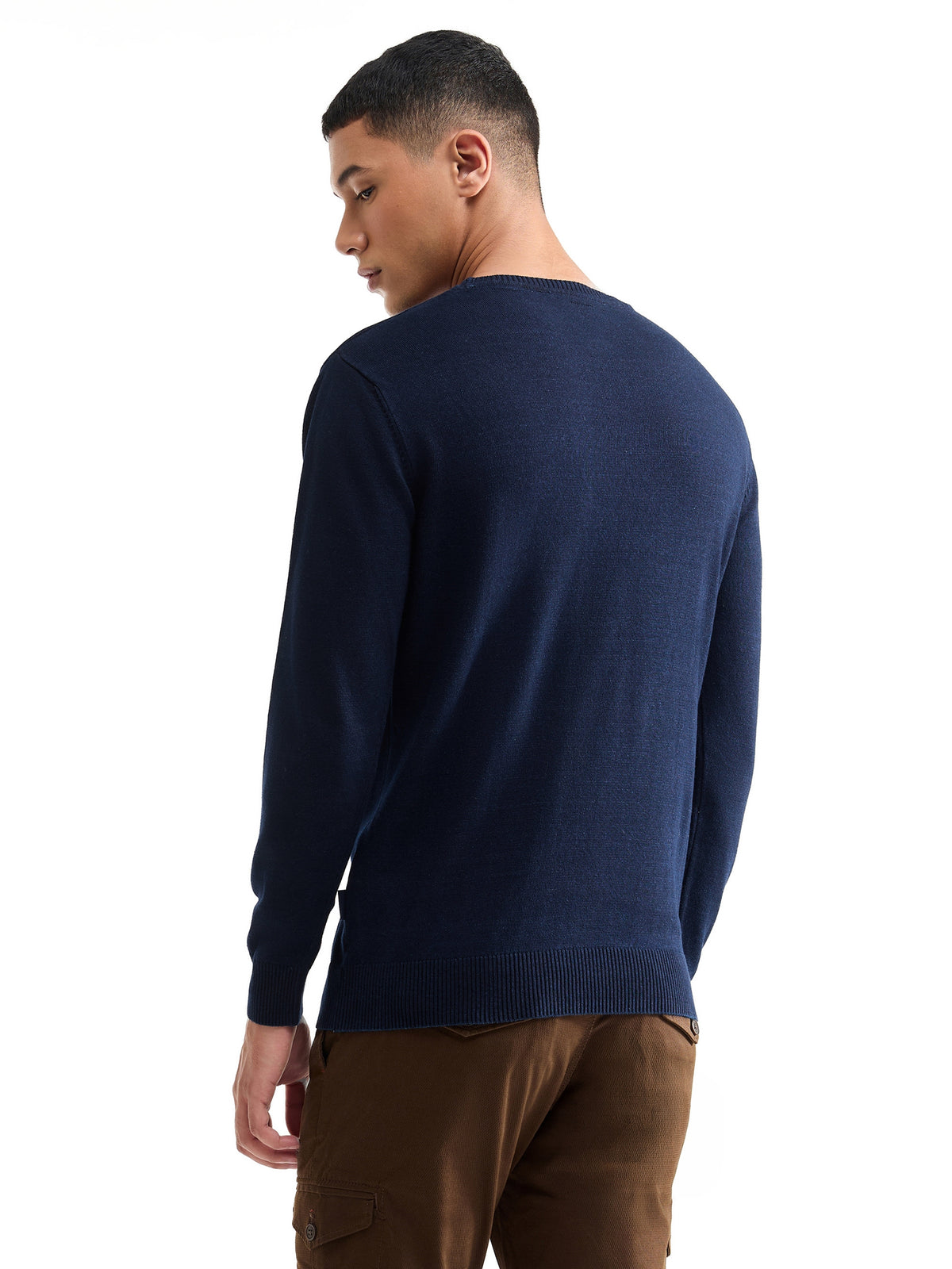 Graphic Full Sleeve Jumper Sweater - Dk Indigo t4option_0