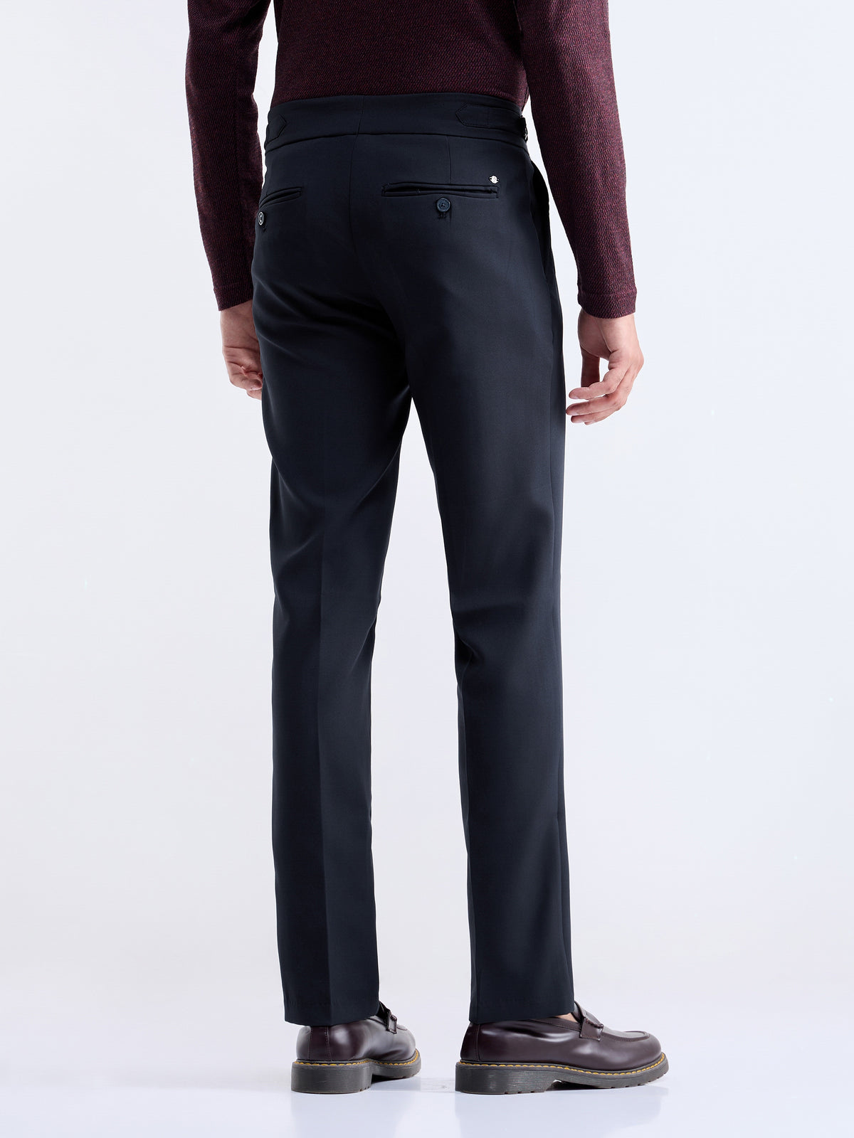Regular Fit Cotton Stretch Trouser - Navy t4option_0