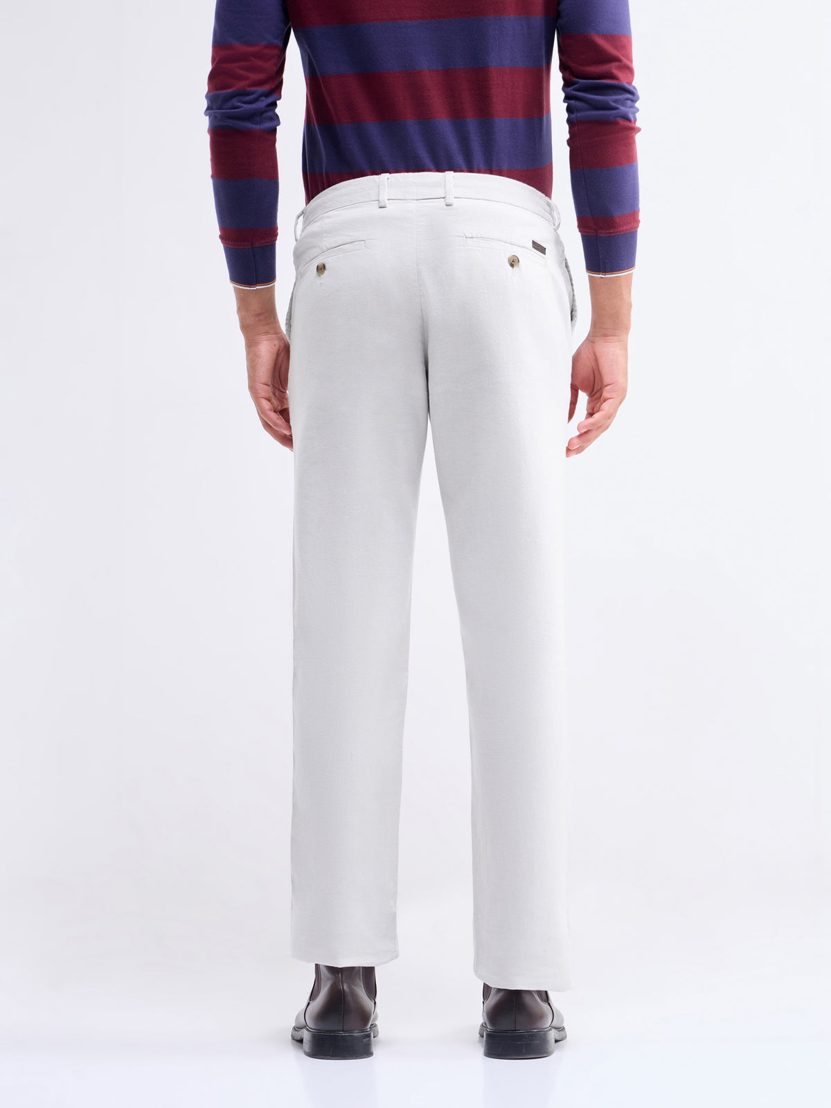 Regular Fit Cotton Linen Trouser - Natural t4option_0