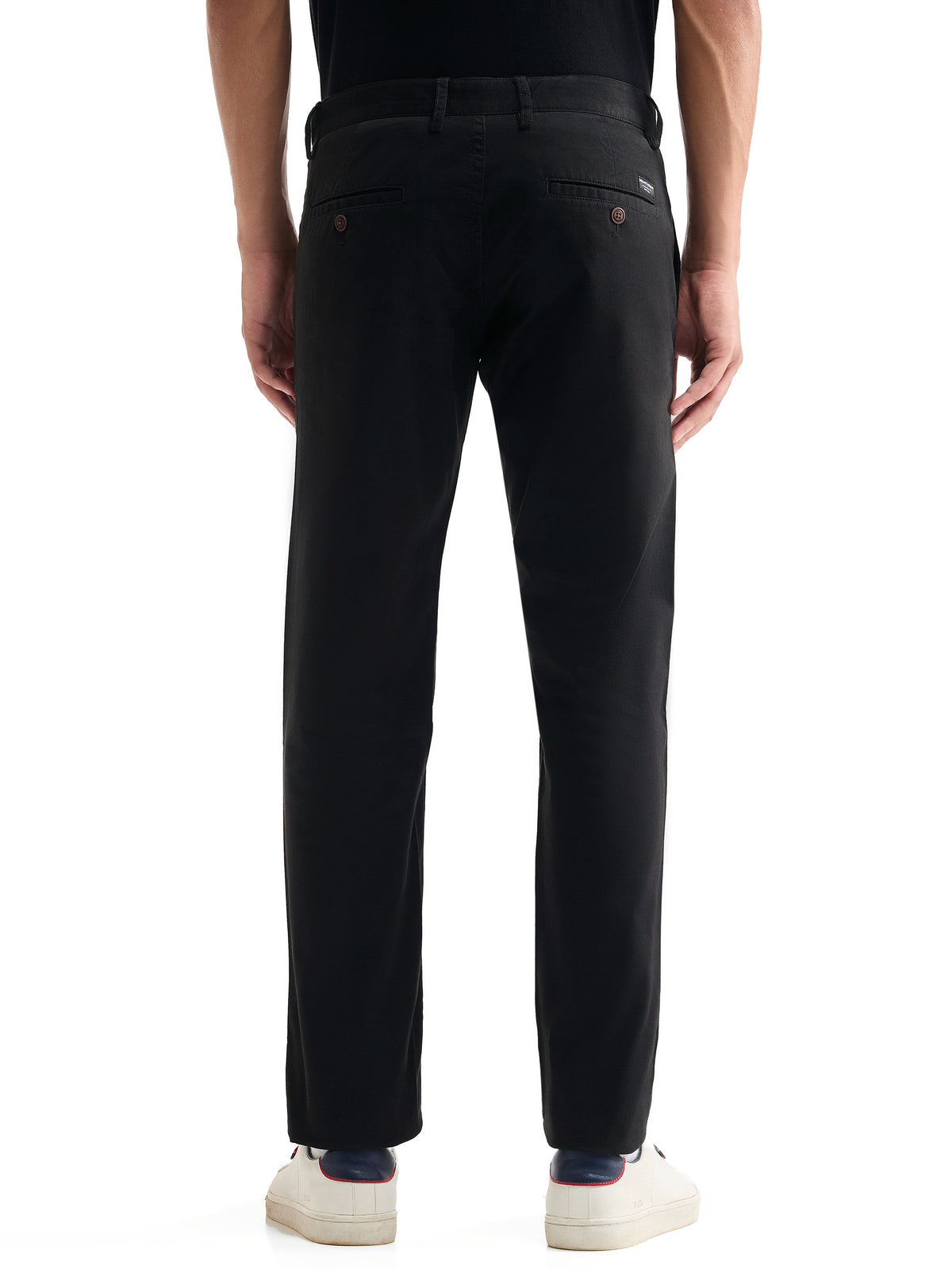 Slim Fit Cotton Trouser - Black t4option_0