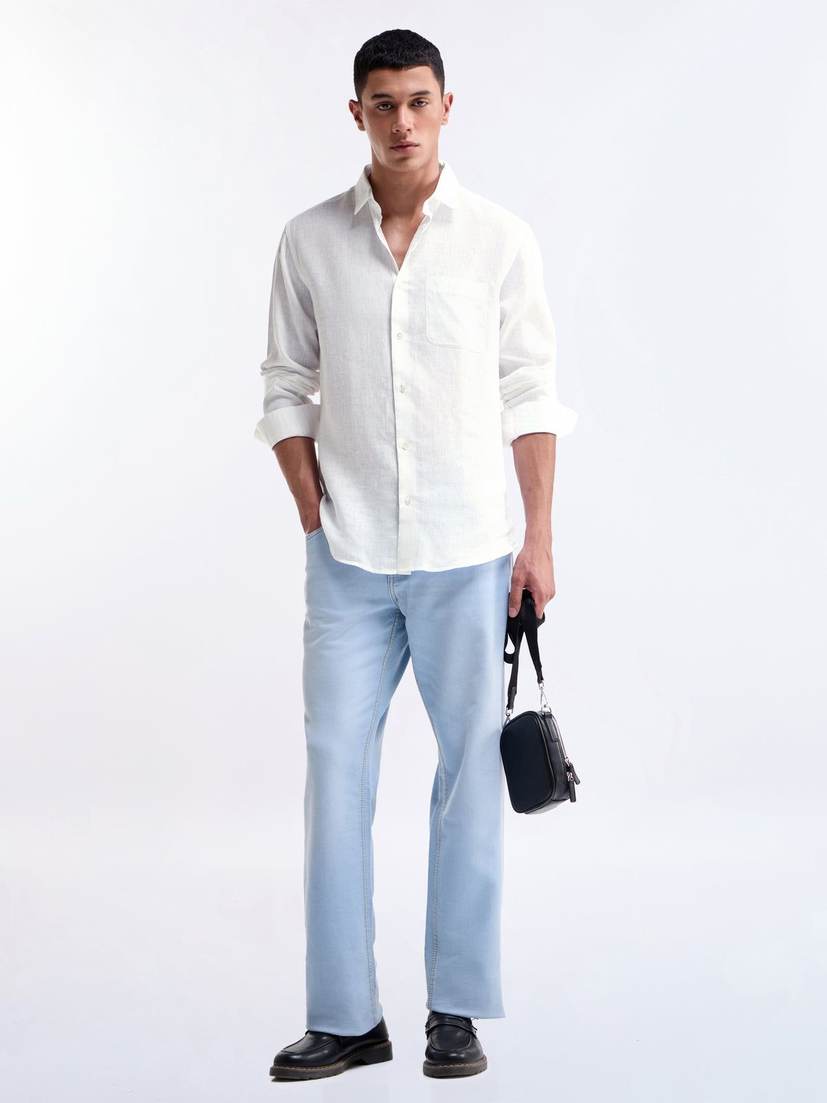 Solid Regular Fit Shirt - White t4option_12