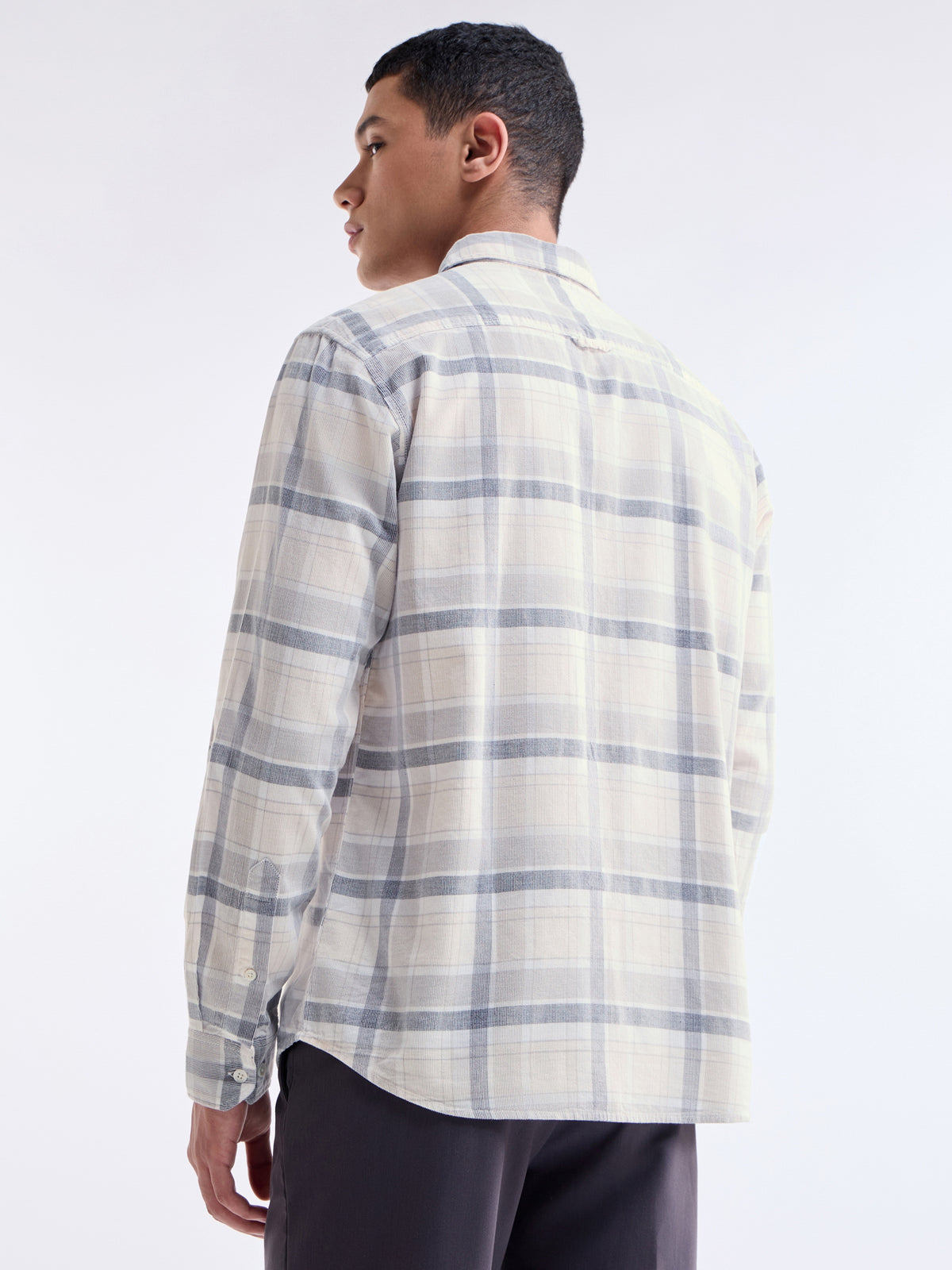 Check Full Sleeve Cotton Shirt - Ecru t4option_0