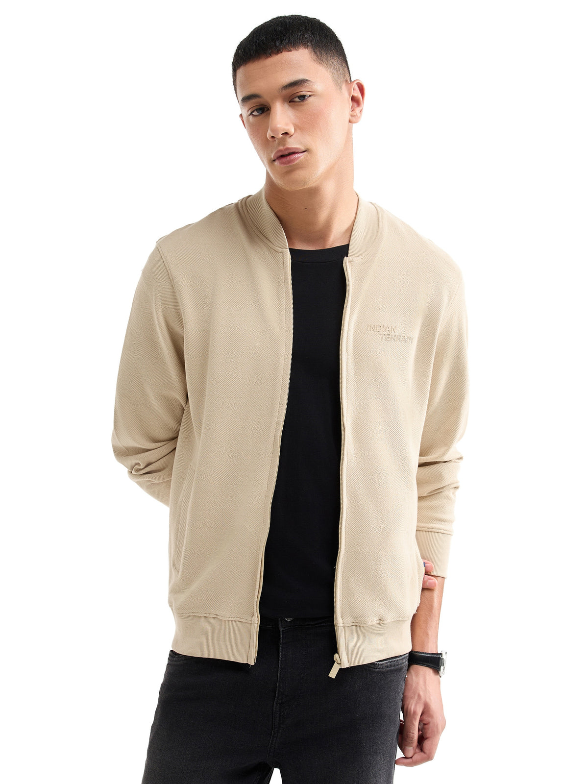 Solid Sweatshirt - Cream t4option_0