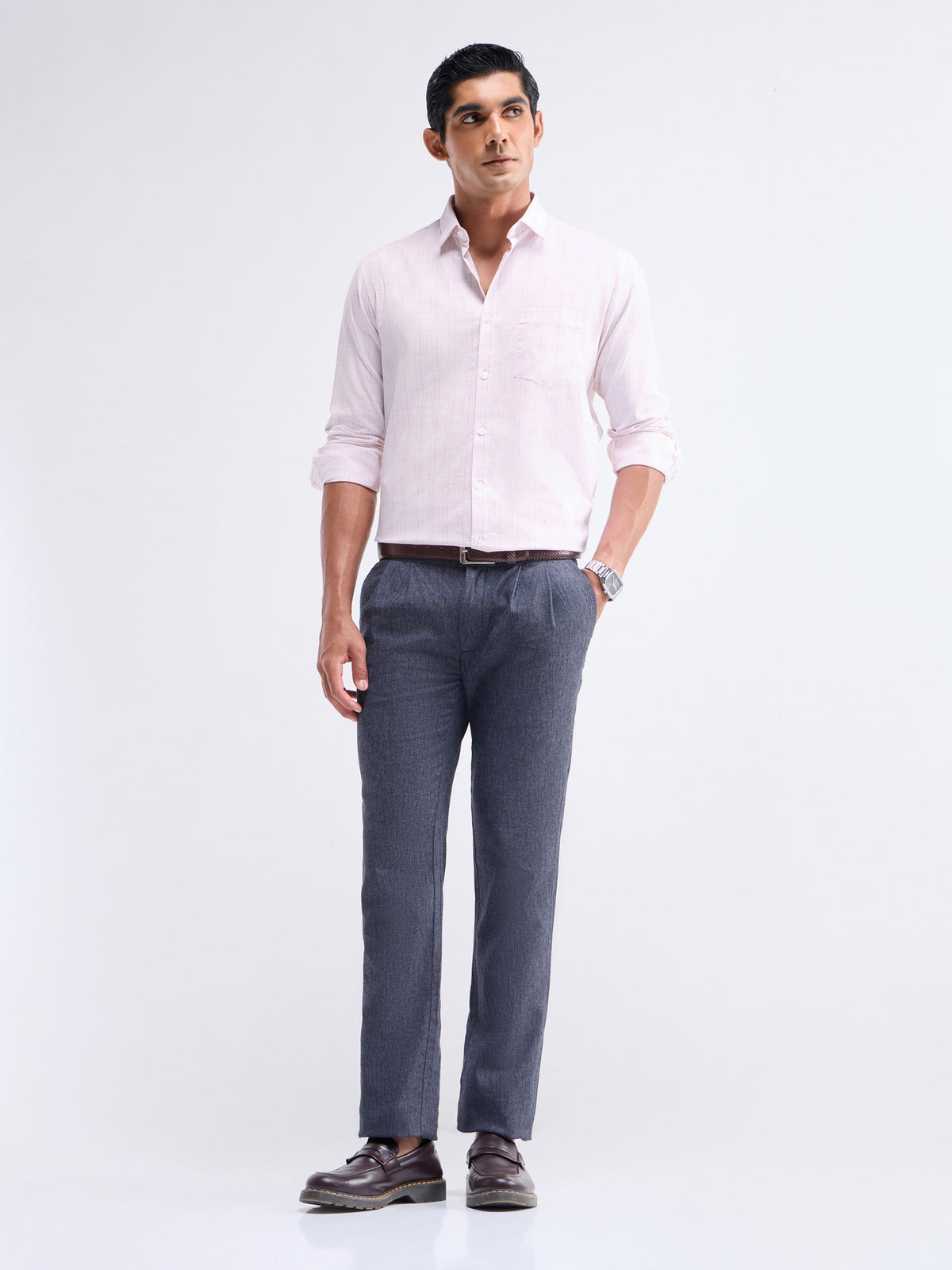 Check Full Sleeve Cotton Shirt - Pink t4option_1
