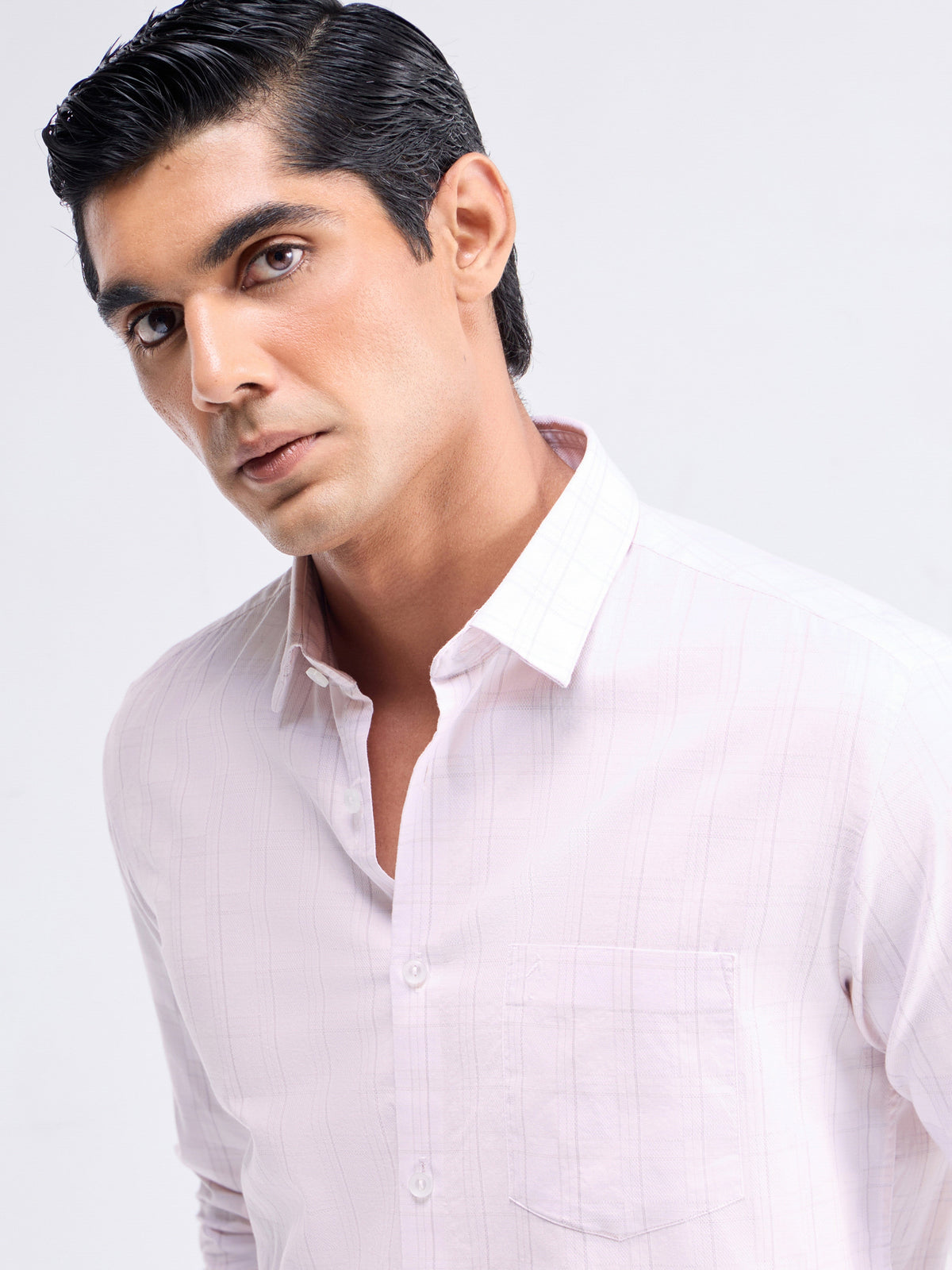 Check Full Sleeve Cotton Shirt - Pink t4option_1