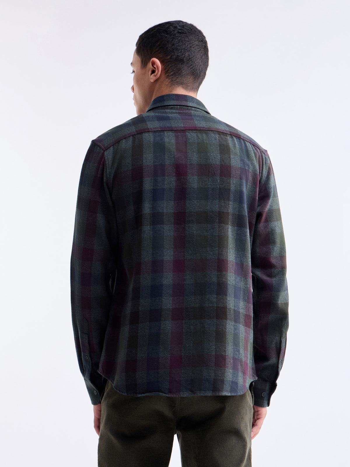 Check Full Sleeve Cotton Shirt - Olive t4option_0