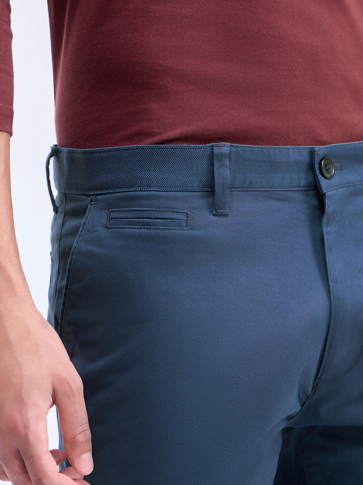 Solid Cotton Twill Shorts - Gasoline t4option_1